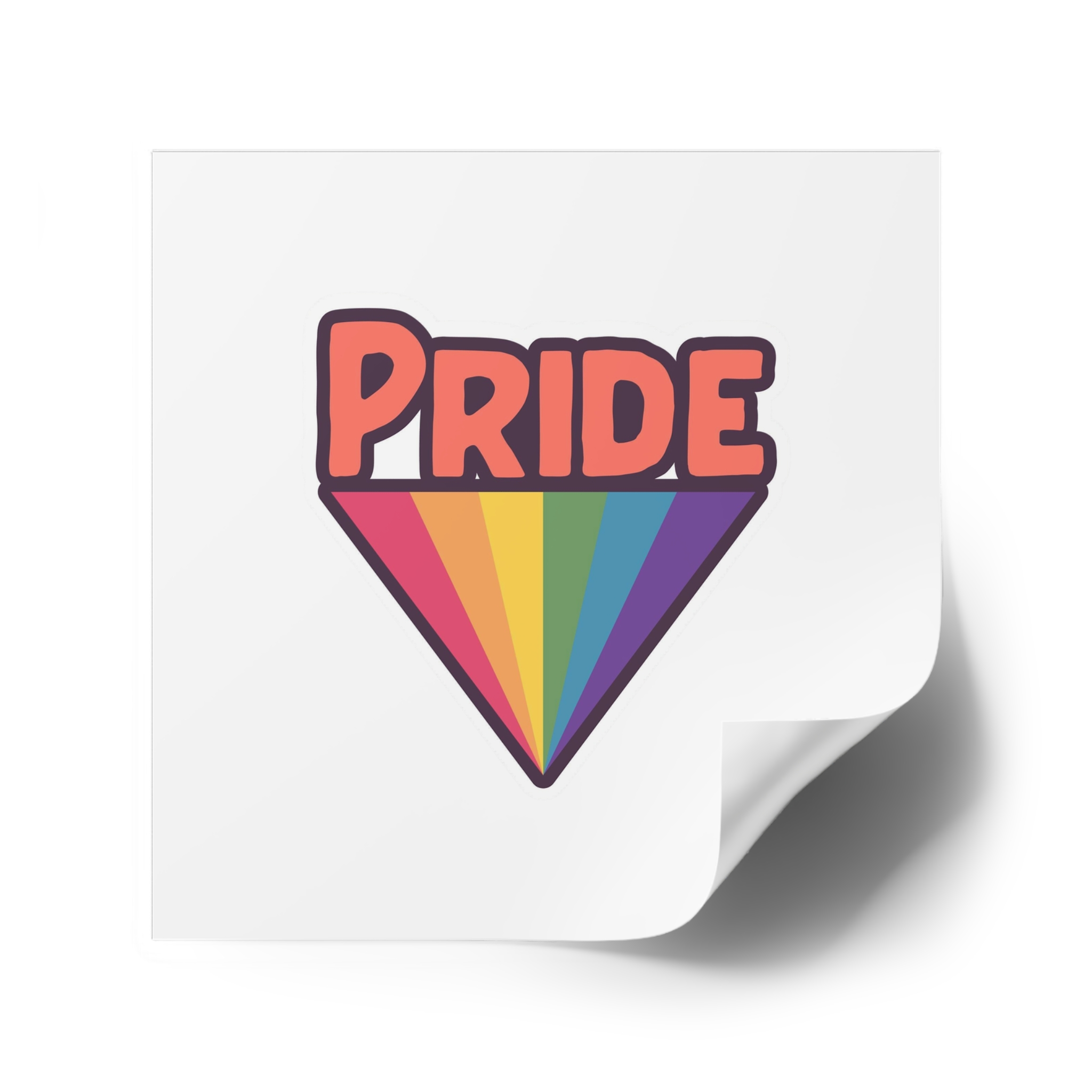 Pride With Rainbow Laminate Stickers Square - Image 46
