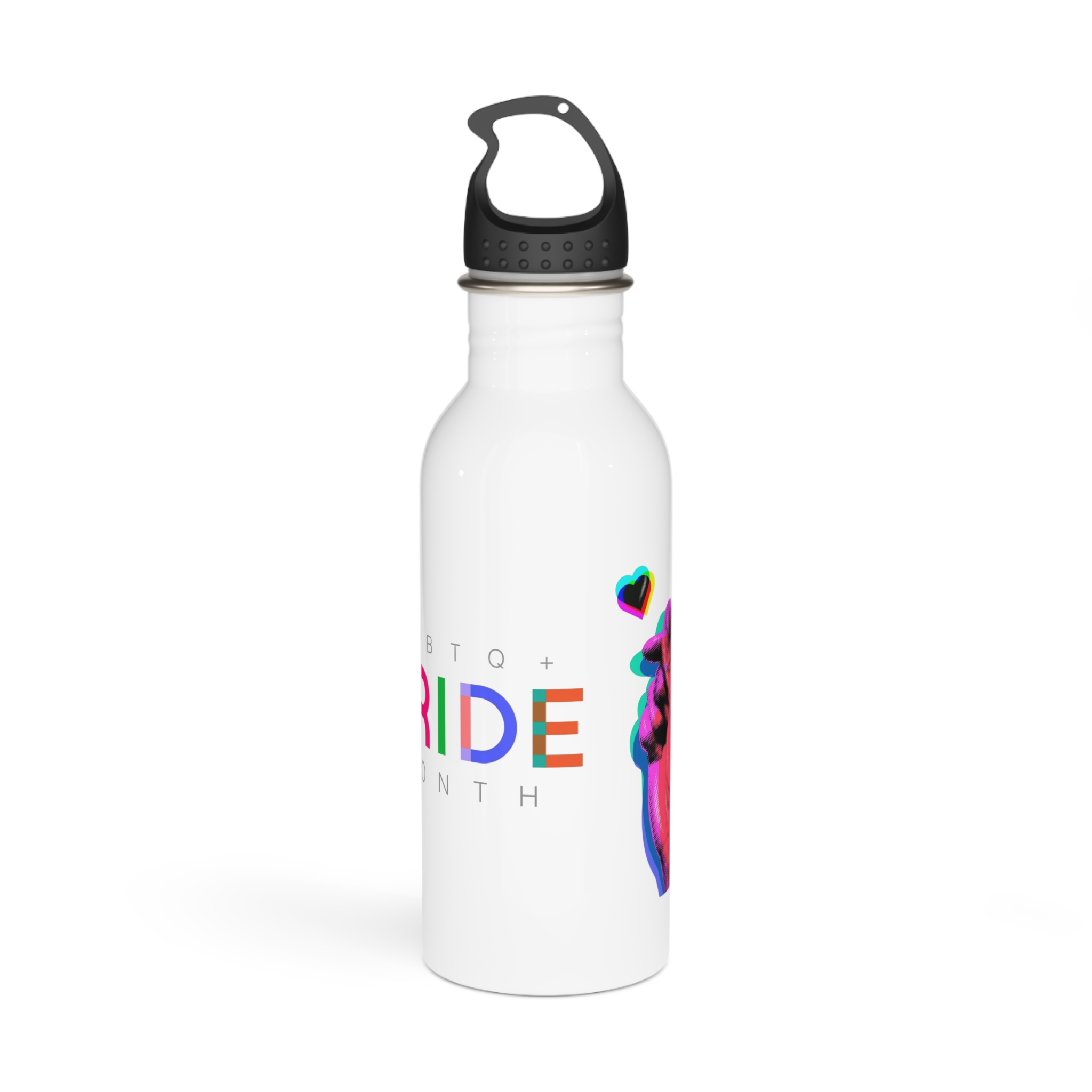 Pride Month Lgbtq Banner Gay Pride Month Rainbow Color Flat Design Hand Together Love Sign Typography Stainless Steel Water Bottle