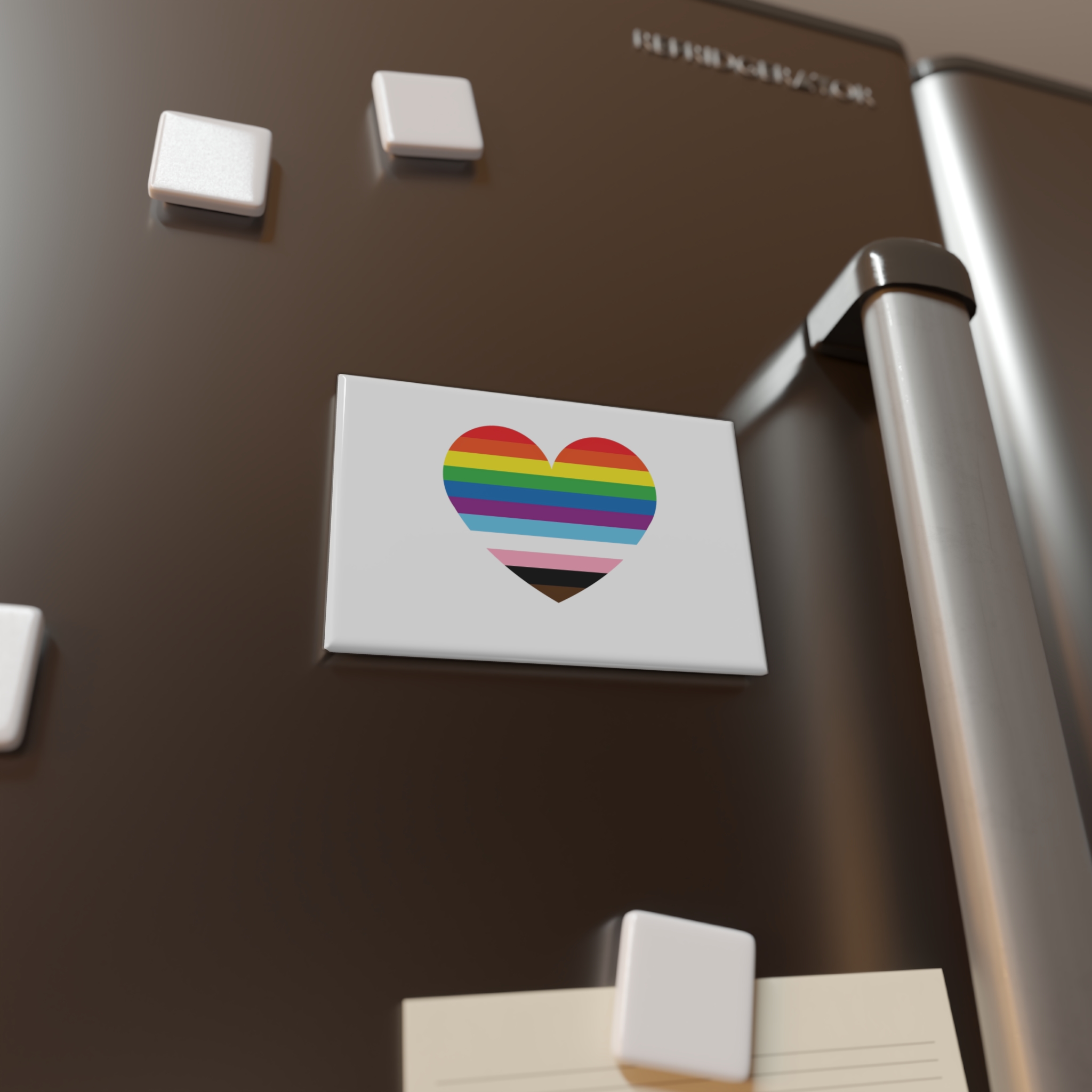 Progress Pride Flag Heart Symbol Love Inclusion1 Button Magnet Rectangle 1 And 10 Pcs - Image 8