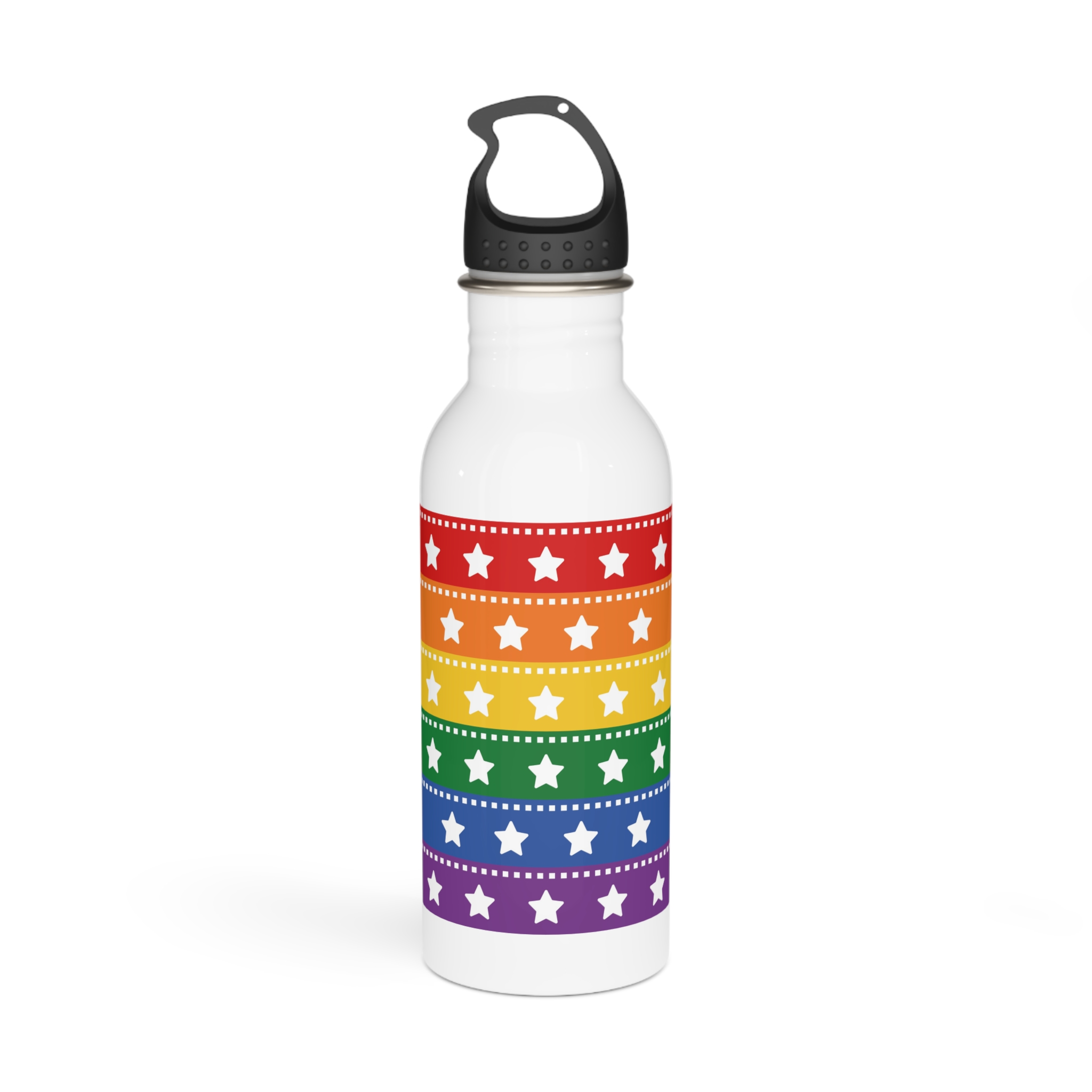 Lgbt Pride Month June Lesbian Gay Bisexual Transgender Lgbtq Flag Rainbow Vector(4) Stainless Steel Water Bottle