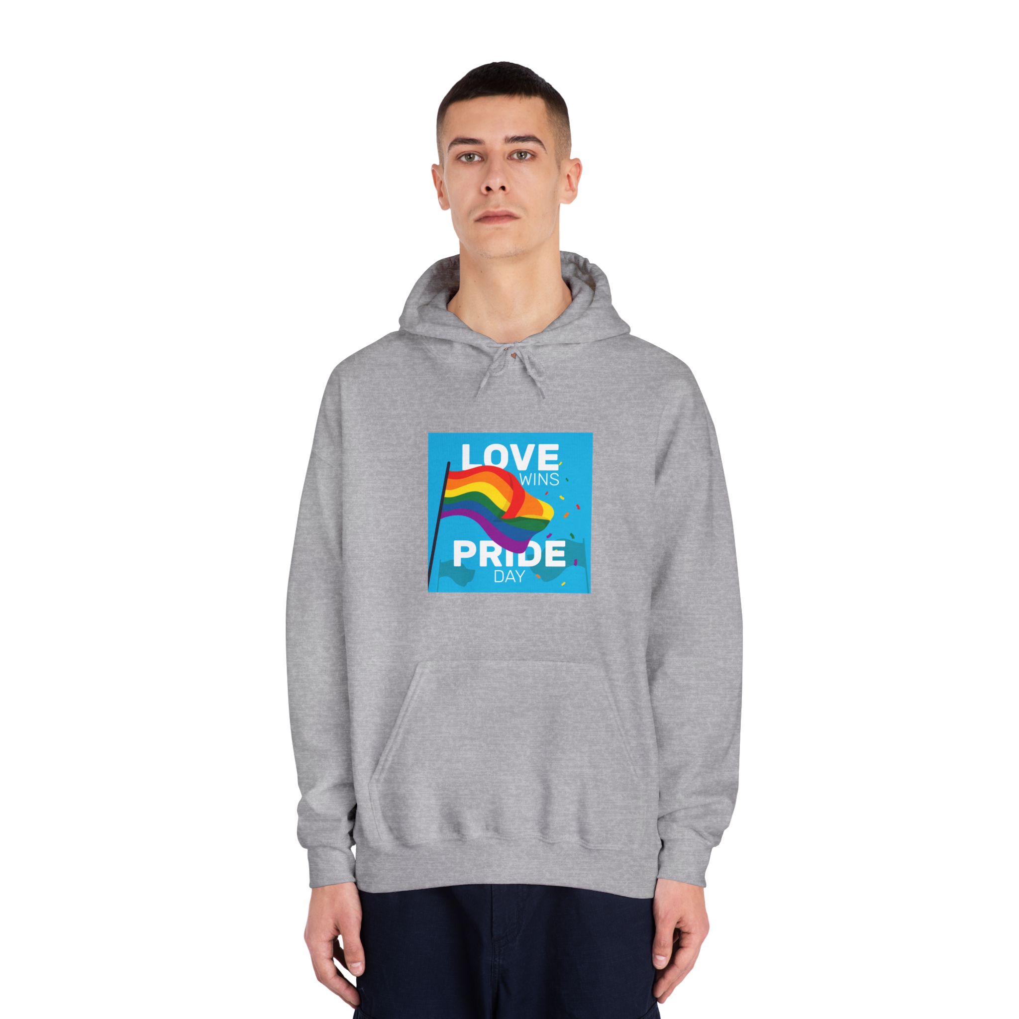 Pride Day Event With Rainbow Flag Unisex Dryblend Hooded Sweatshirt - Image 15