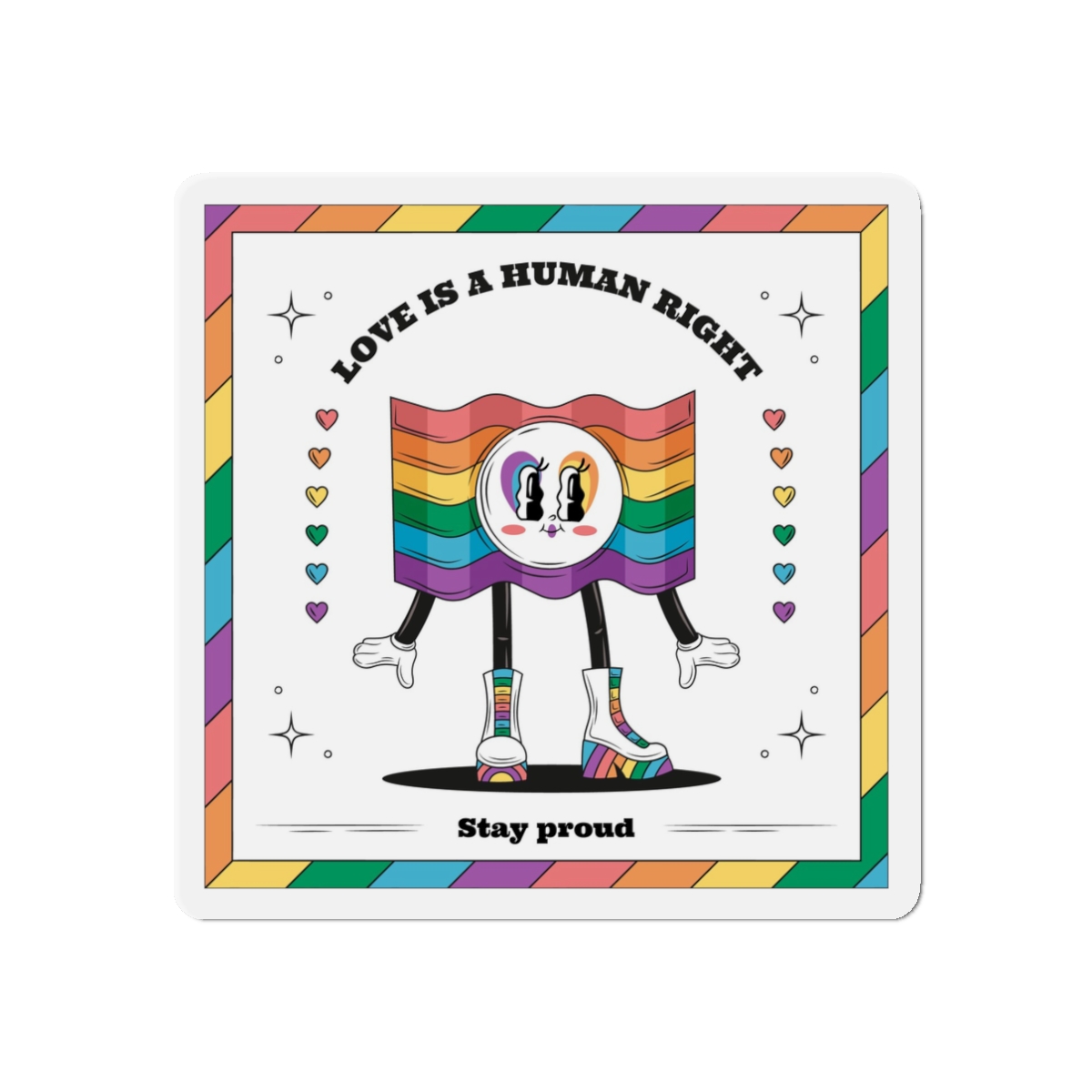 Hand Drawn Illustration Pride Month Celebration(5) Die Cut Magnets - Image 4
