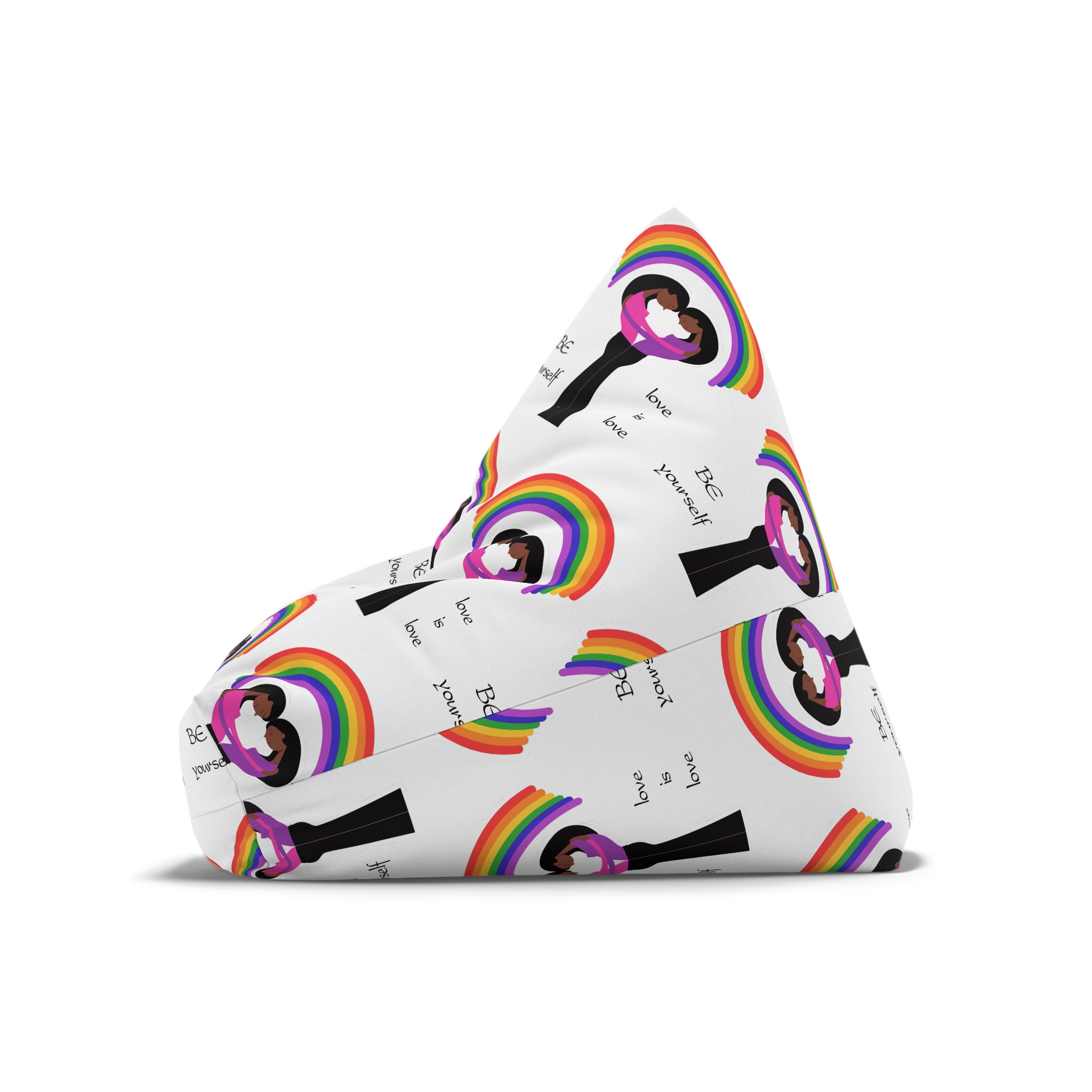Poster Two Girls Hugging With Rainbow Bean Bag Chair Cover - Image 8