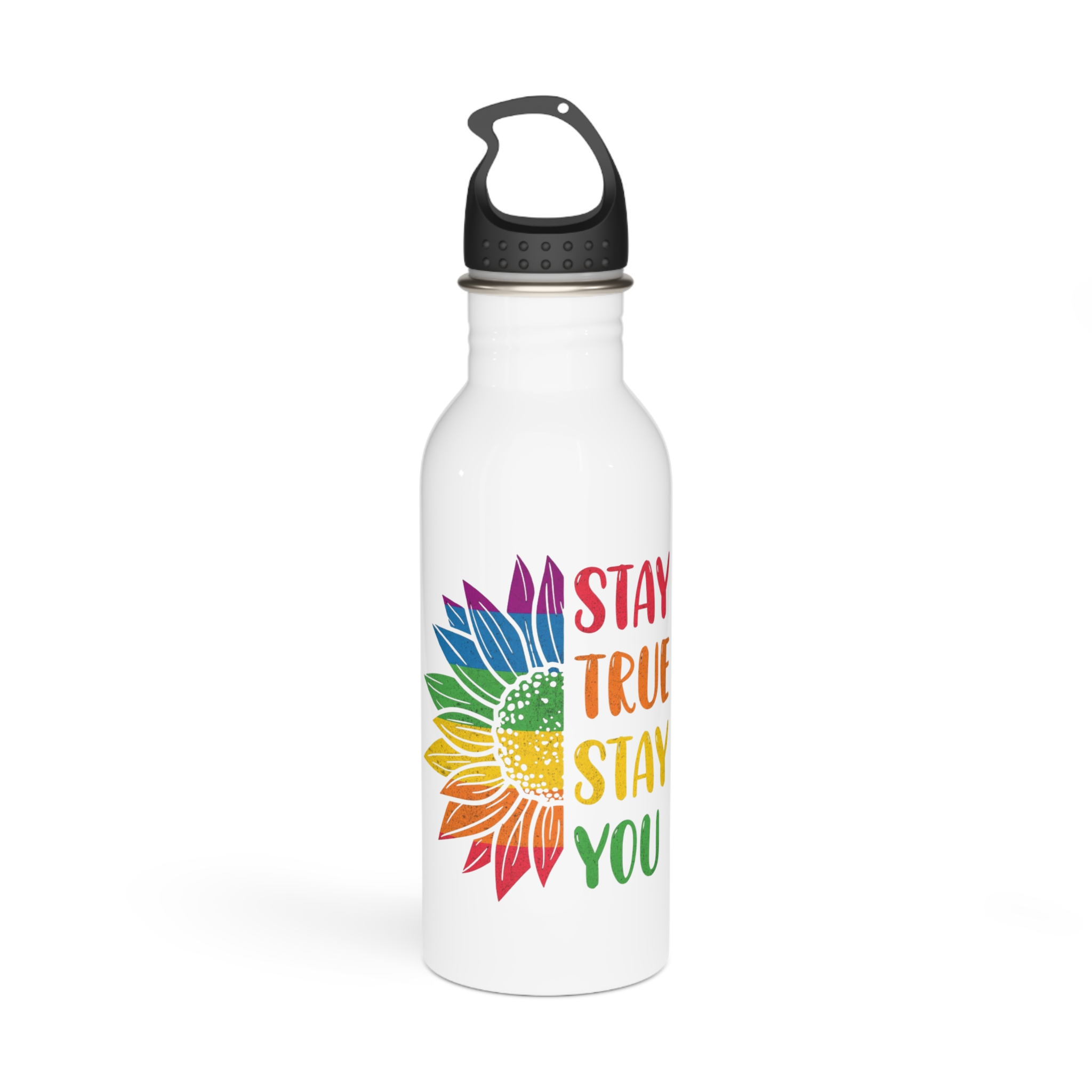 Sunflower Pride Rainbow Premium Vector T Shirt Stainless Steel Water Bottle