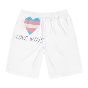 Colorful Heart Shape Transgender Pride Flag Happy Pride Day Lgbtqia Community Pride Month Vector Hand Drawn Doodle Posters Stickers Logo Cards Mens Board Shorts Aop