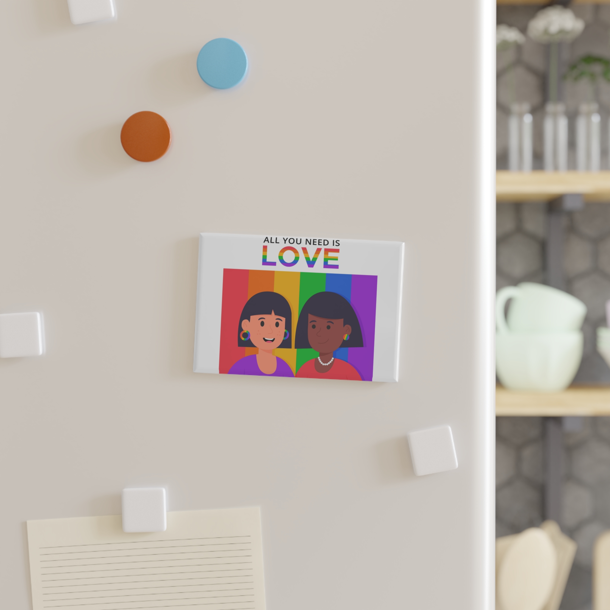 Flat Pride Day Illustration Button Magnet Rectangle 1 And 10 Pcs - Image 7