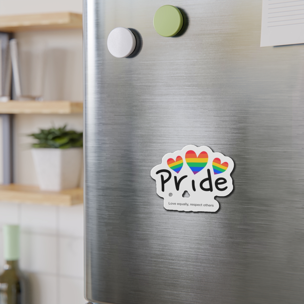 Love Letter Pride Rainbow Lettering Text Writing Pattern Freedom Love Heart Homo Colors Flag Parade(2) Die Cut Magnets - Image 9
