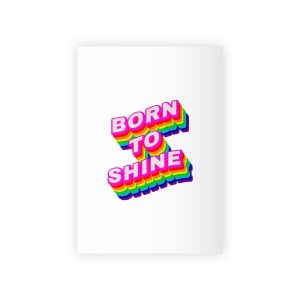 Rainbow Word Born Shine Typography Design Element Gift Wrapping Paper Rolls 1pc