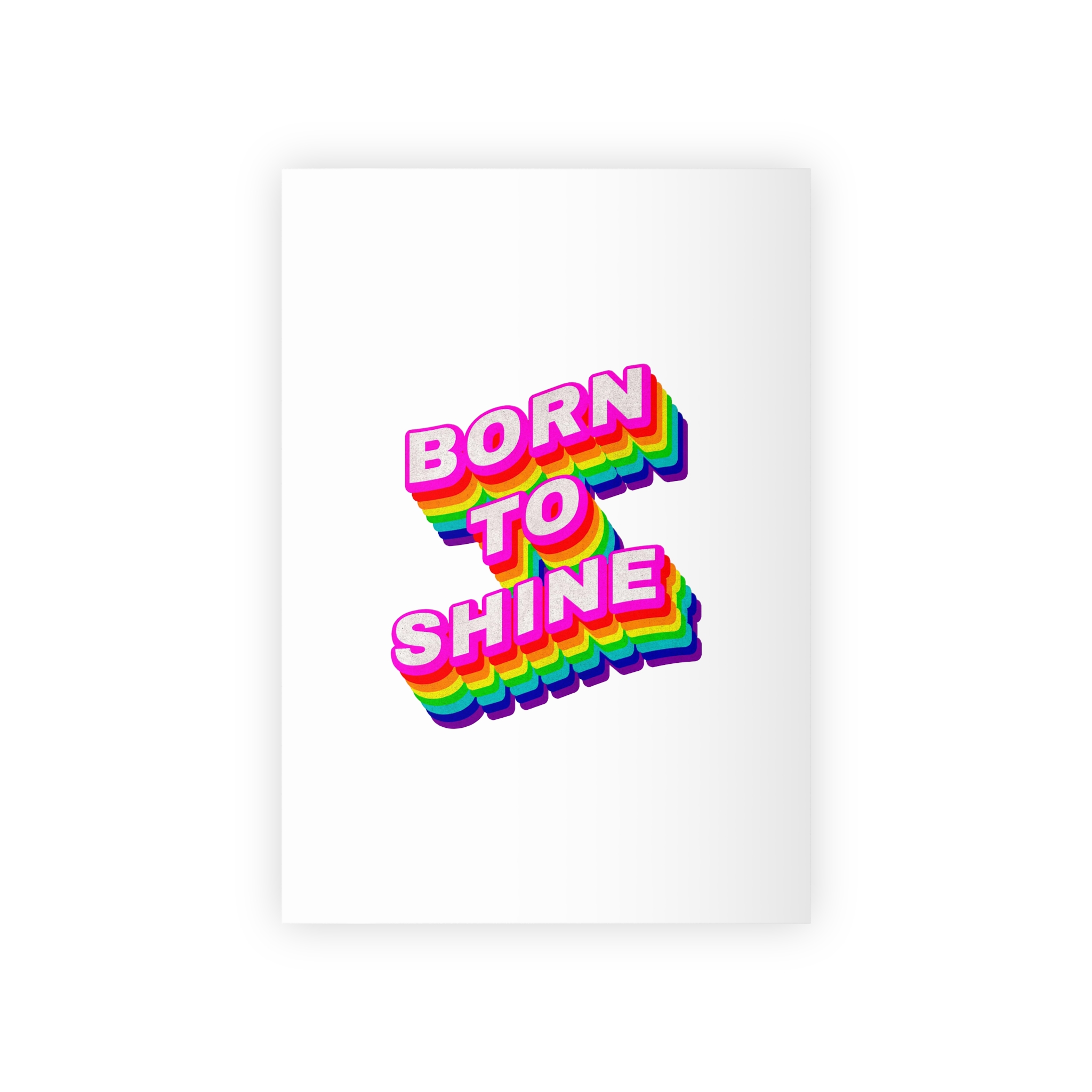Rainbow Word Born Shine Typography Design Element Gift Wrapping Paper Rolls 1pc