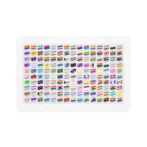 Waving Lgbt Pride Flags Collection Vector Illustration Pet Food Mat 12x18