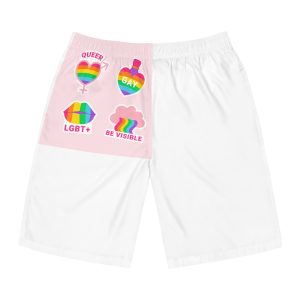 Flat Labels Collection Pride Month Celebration Mens Board Shorts Aop