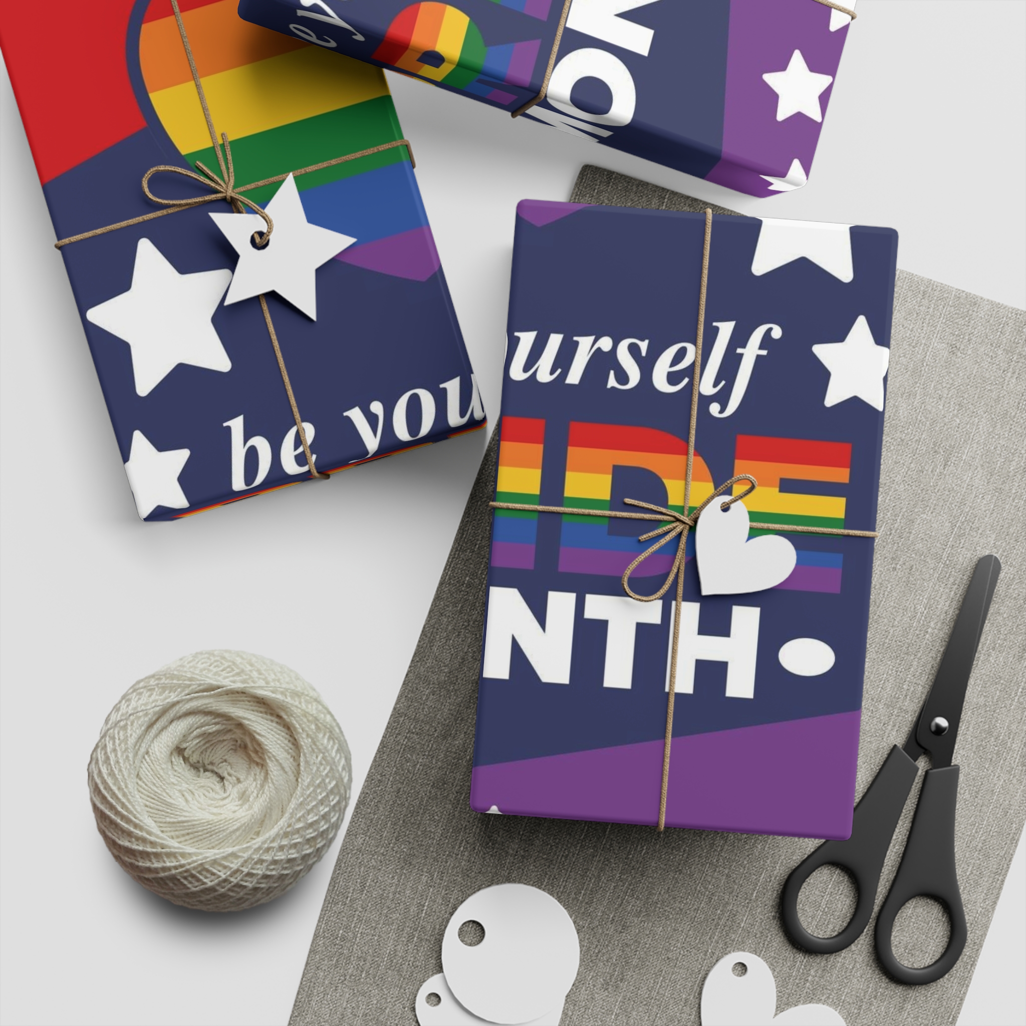 Lgbt Pride Month June Lesbian Gay Bisexual Transgender Love Lgbtq Flag Rainbow Vector Gift Wrapping Paper Sheets 1pc - Image 2