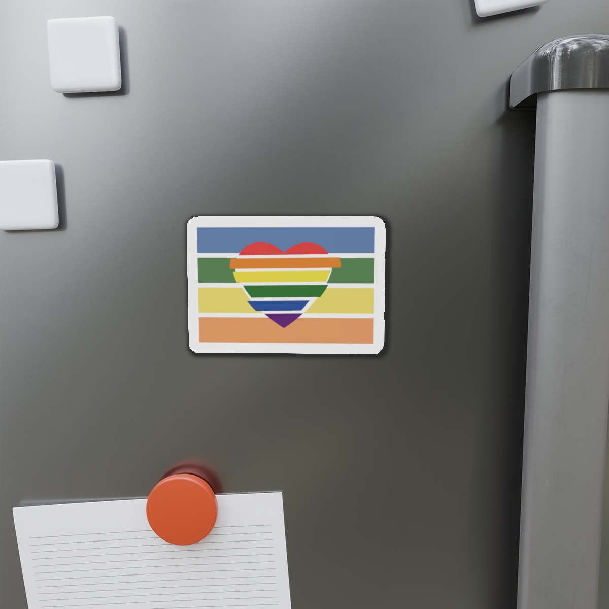 Banner With Rainbow Colors Heart Shape Lgbti Card Pride Flag Vector Illustration Die Cut Magnets - Image 8