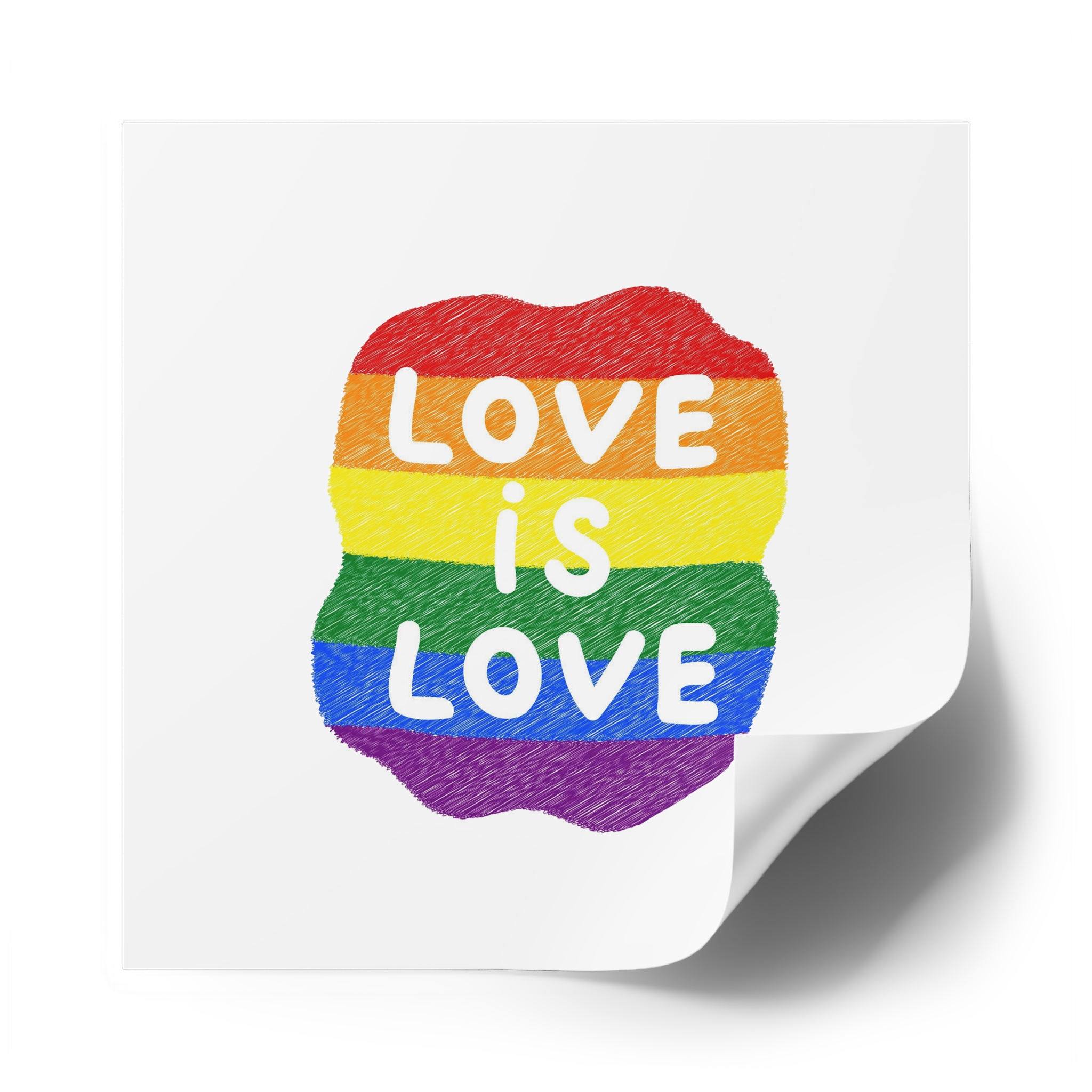 Love Is Love Lgbtq Pride Rainbow Poster Slogan Laminate Stickers Square - Image 62