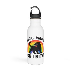 Comfort Colors Equal Rights I Bites Rainbow Cat Stainless Steel Water Bottle