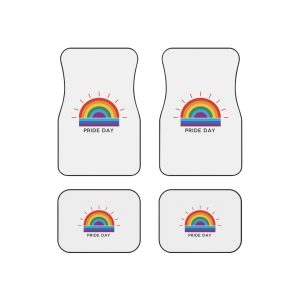 Rainbow Pride Day Celebration Illustration With Colorful Sunburst Design Lgbtq Support Awareness Car Mats Set Of 4