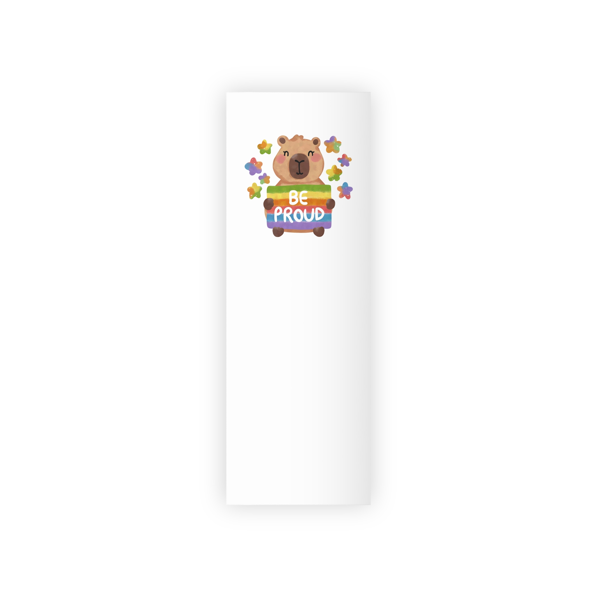 Cute Capybara Holding Be Proud Rainbow Flag Illustration (1) Gift Wrapping Paper Rolls 1pc - Image 5
