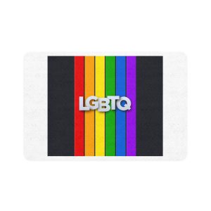 Lgbtq Paper Sign Rainbow Flag Pet Food Mat 12x18