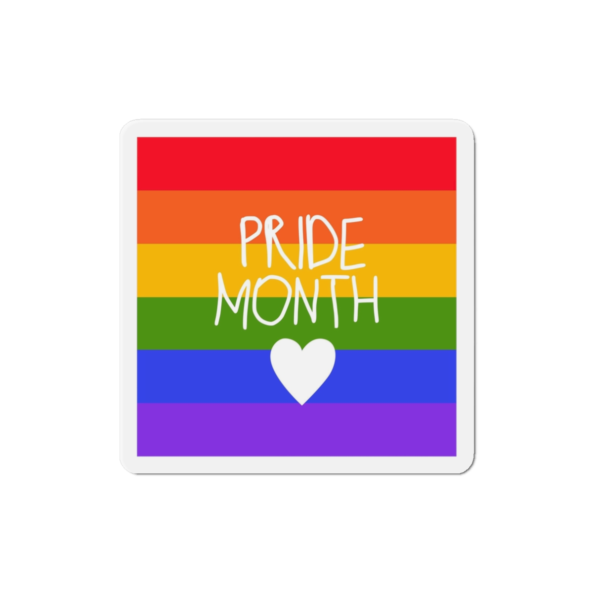 Cute Simple Banner Pride Month Symbols Pride Month With Lgbtq Flag Colours Die Cut Magnets - Image 4