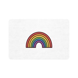 Rainbow Icon Colorful Arch Symbolizing Hope Pride Pet Food Mat 12x18
