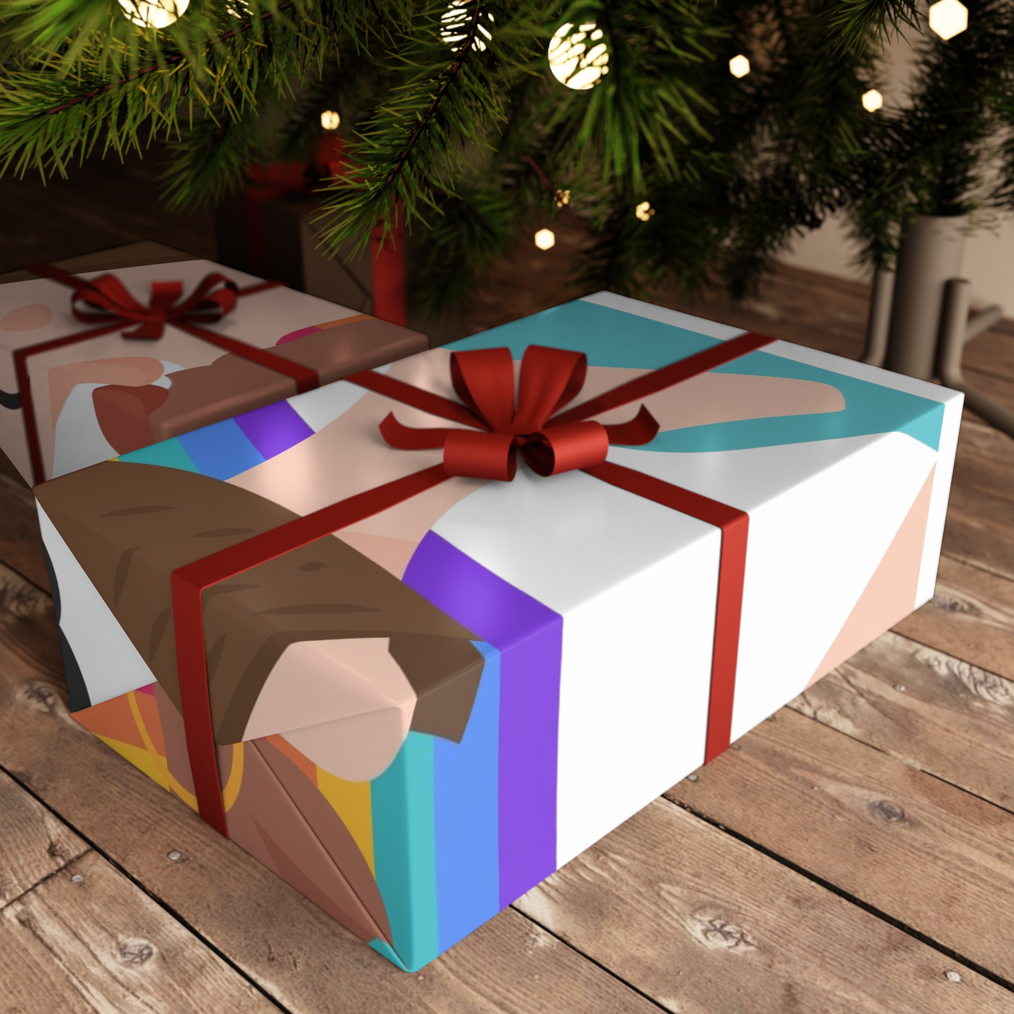 Flat Design Lesbian Kiss Illustrated Gift Wrapping Paper Sheets 1pc - Image 6