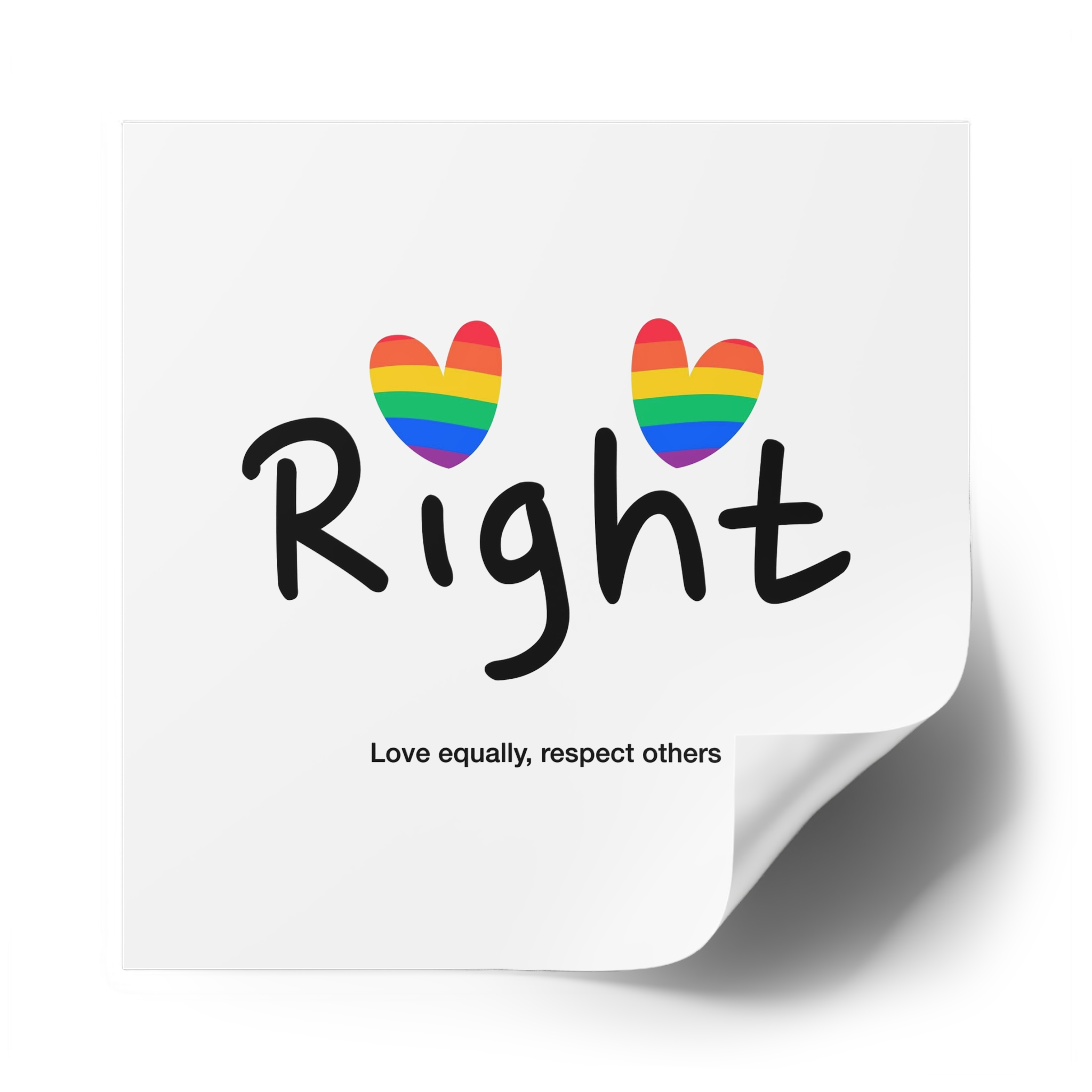 Love Letter Pride Rainbow Lettering Text Writing Pattern Freedom Love Heart Homo Colors Flag Parade(1) Laminate Stickers Square - Image 50