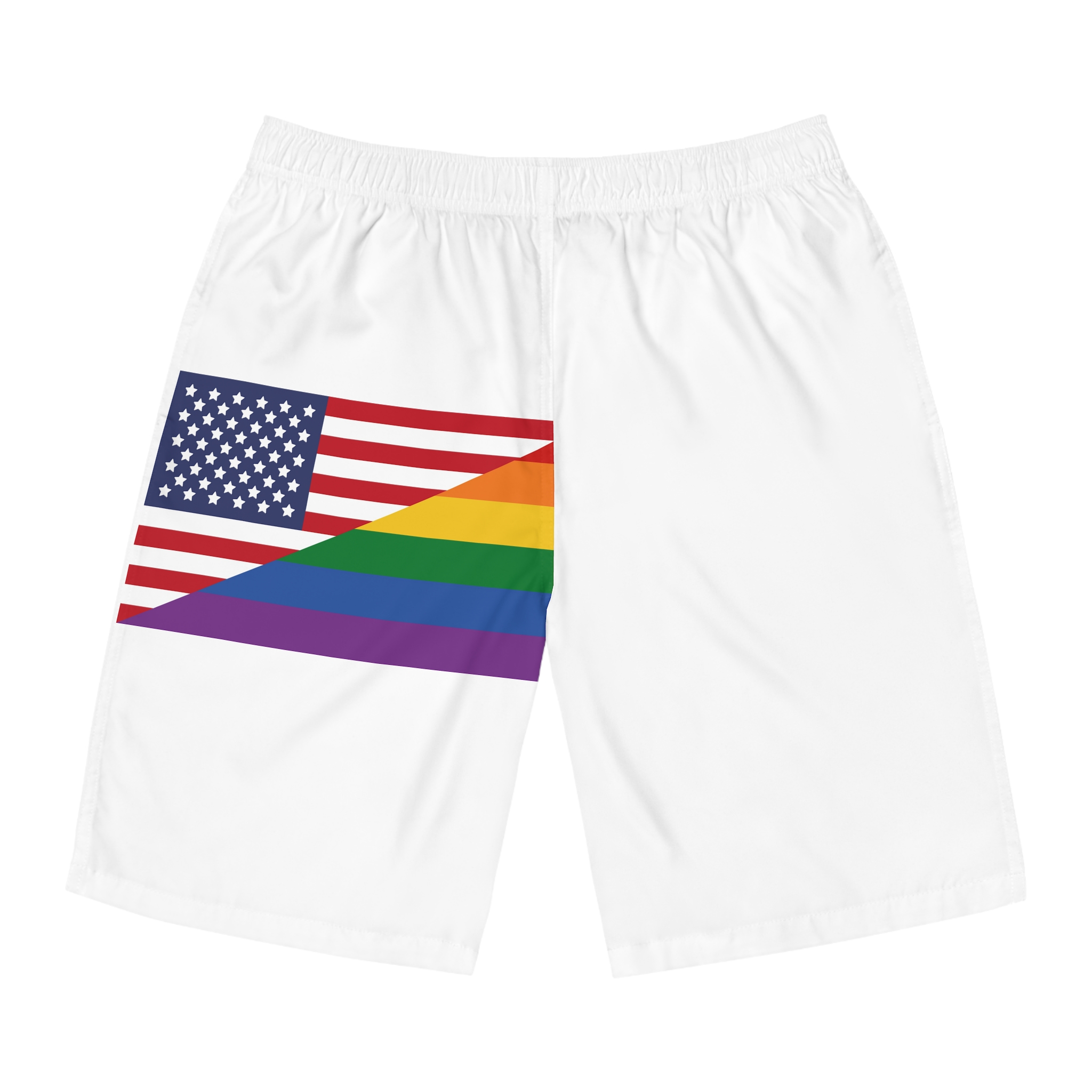 Lgbt Pride Month June Lesbian Gay Bisexual Transgender Lgbtq Flag Rainbow Vector(2) (1) Mens Board Shorts Aop