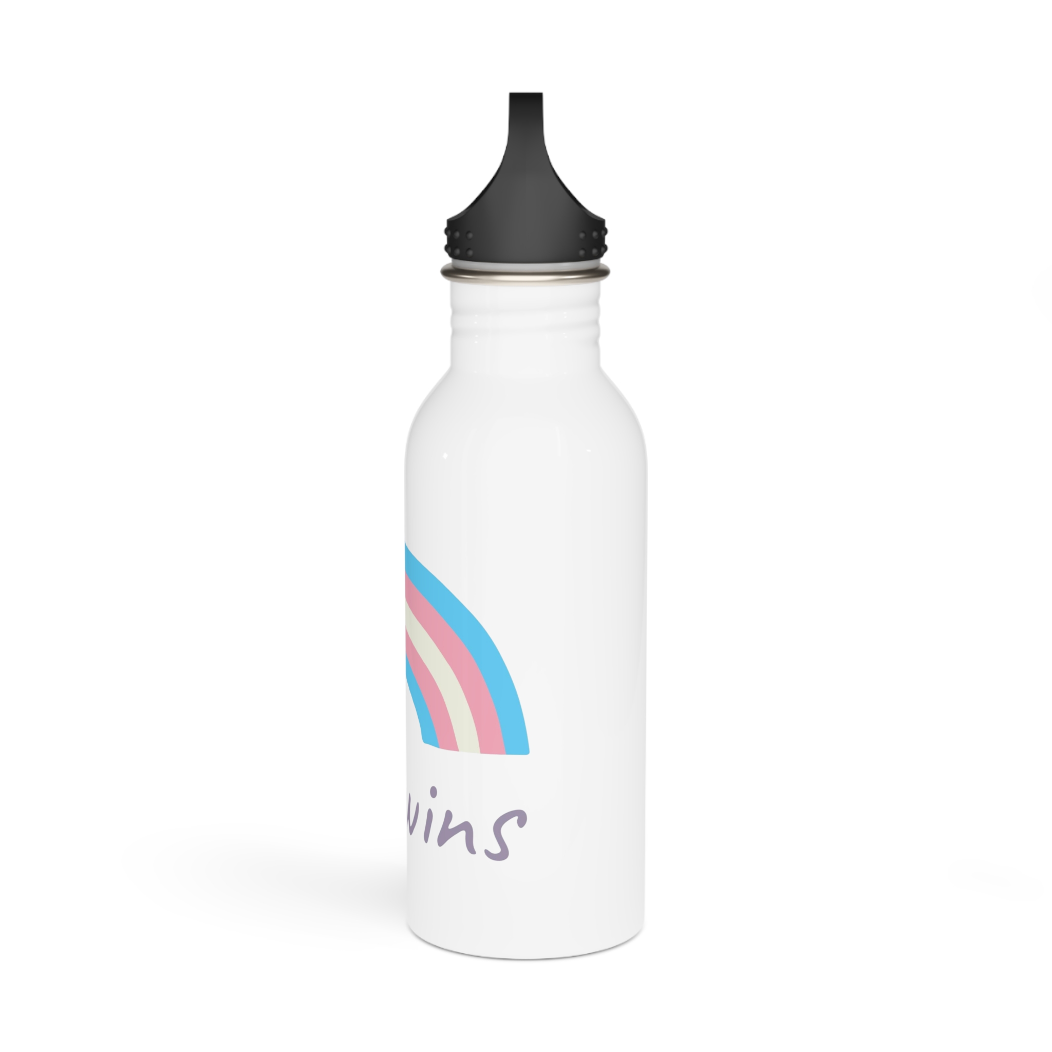 Colorful Rainbow Shape Transgender Pride Flag Happy Pride Day Lgbtqia Community Pride Month Vector Hand Drawn Doodle Posters Stickers Logo Cards Stainless Steel Water Bottle - Image 4