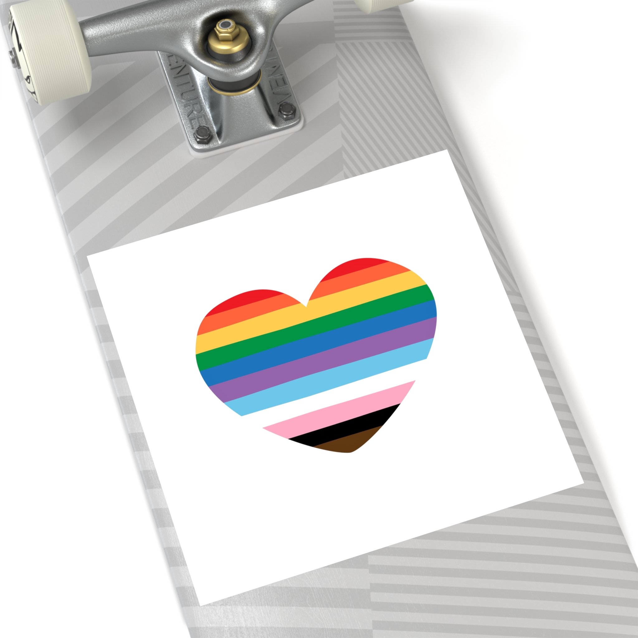Inclusive Progress Pride Heart Symbol Laminate Stickers Square - Image 64