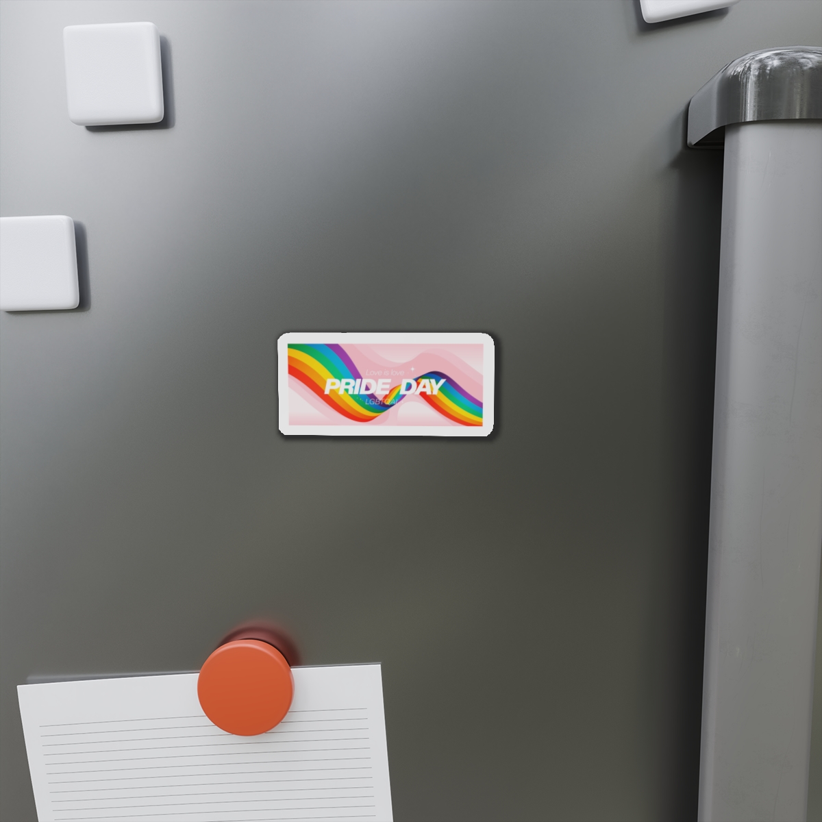 Happy Pride Month Background Vector Lgbtq Community Symbol With Rainbow Pride Flag Heart Design Cele Die Cut Magnets - Image 5