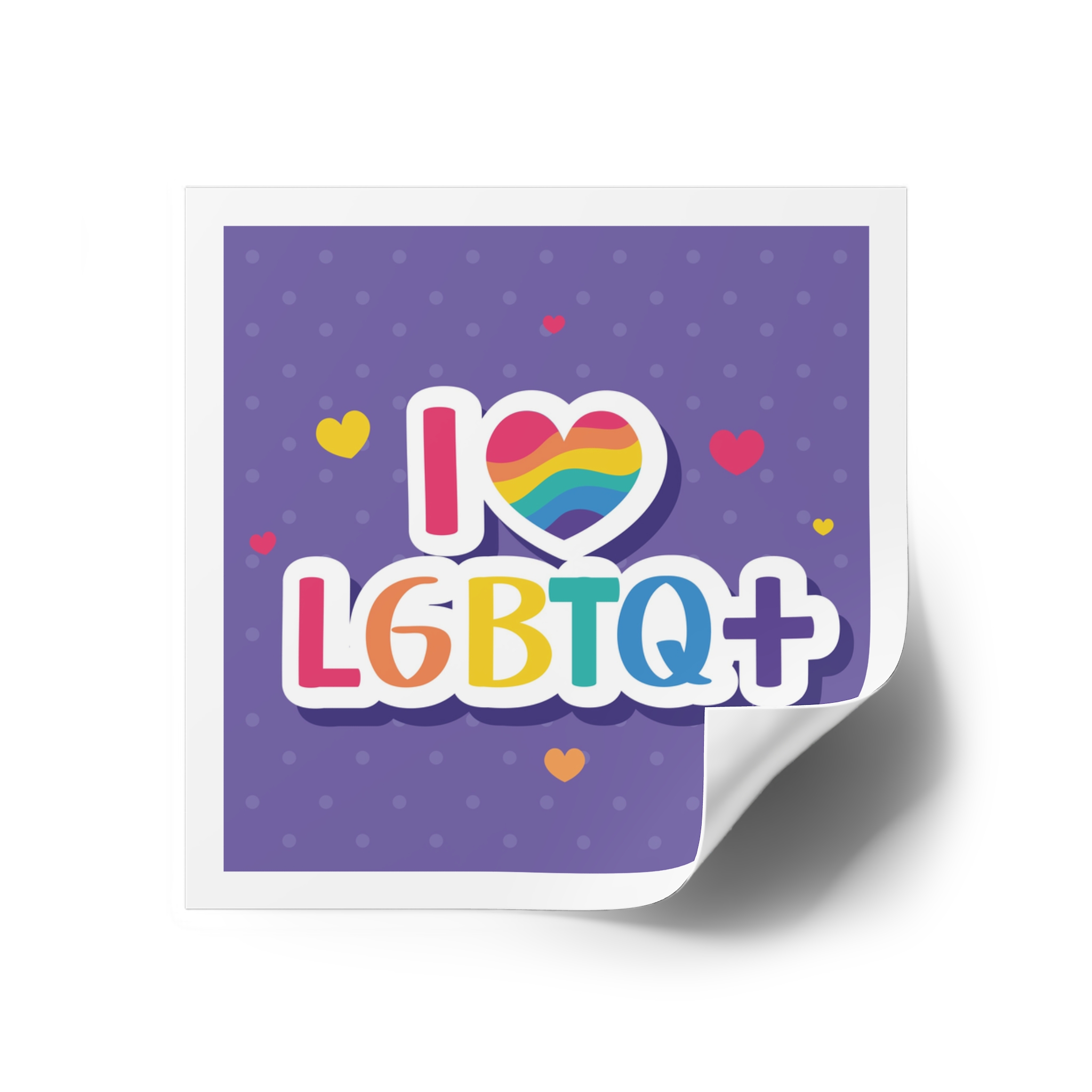 I Love Lgtbi Lettering Laminate Stickers Square - Image 18