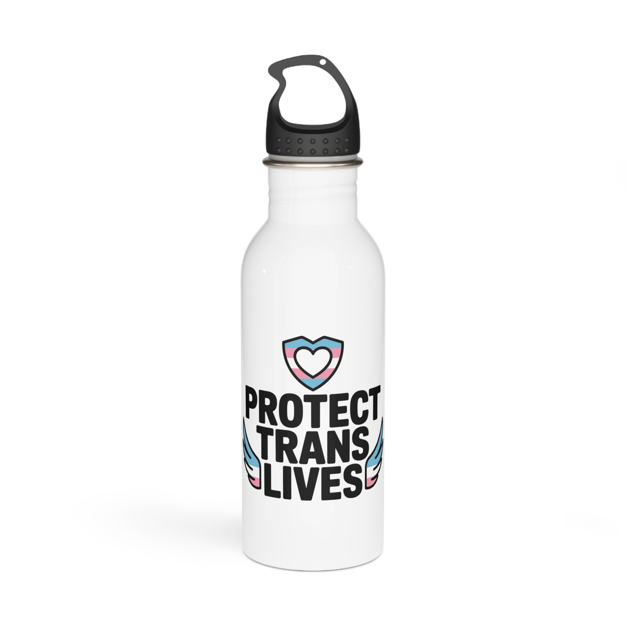 Protect Trans Lives T Shirt Design Isolated White Background Stainless Steel Water Bottle
