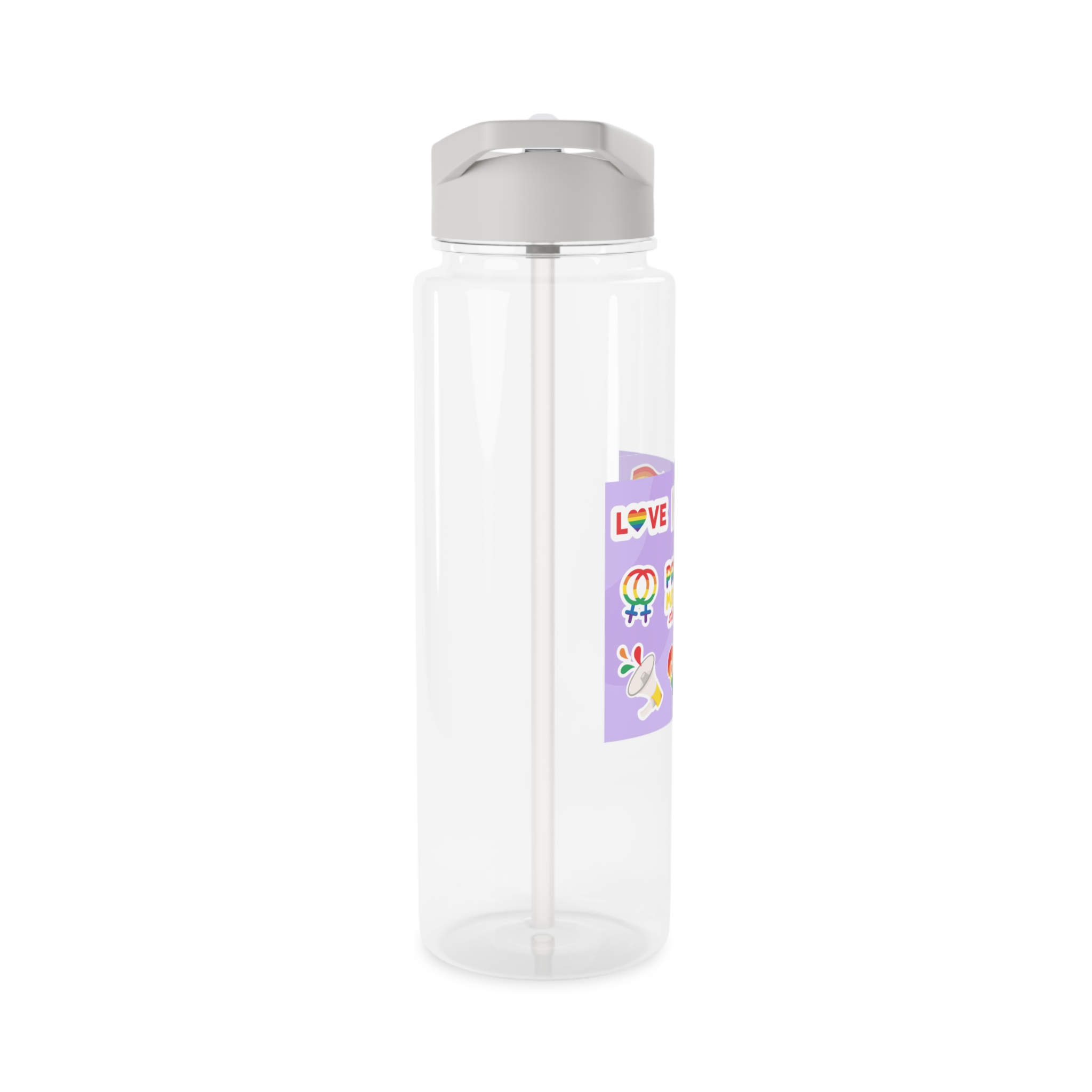 Pride Month Stickers Lgbtq Rainbow Flag Cute Flat Illustrations Tritan Water Bottle - Image 8