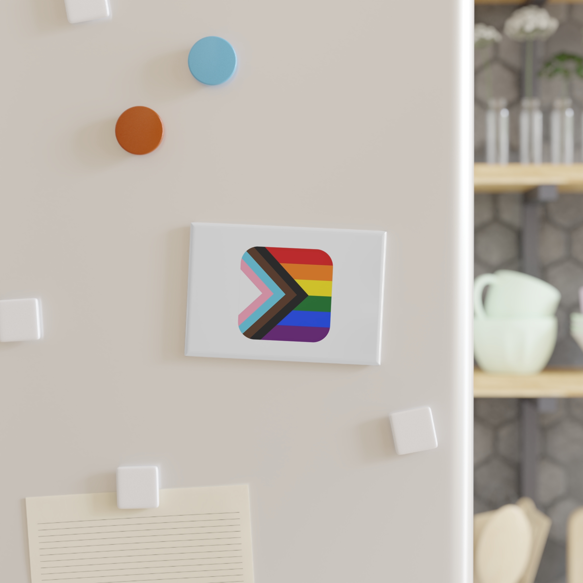 New Pride Flag Lgbtq Vector Illustartion Button Magnet Rectangle 1 And 10 Pcs - Image 3