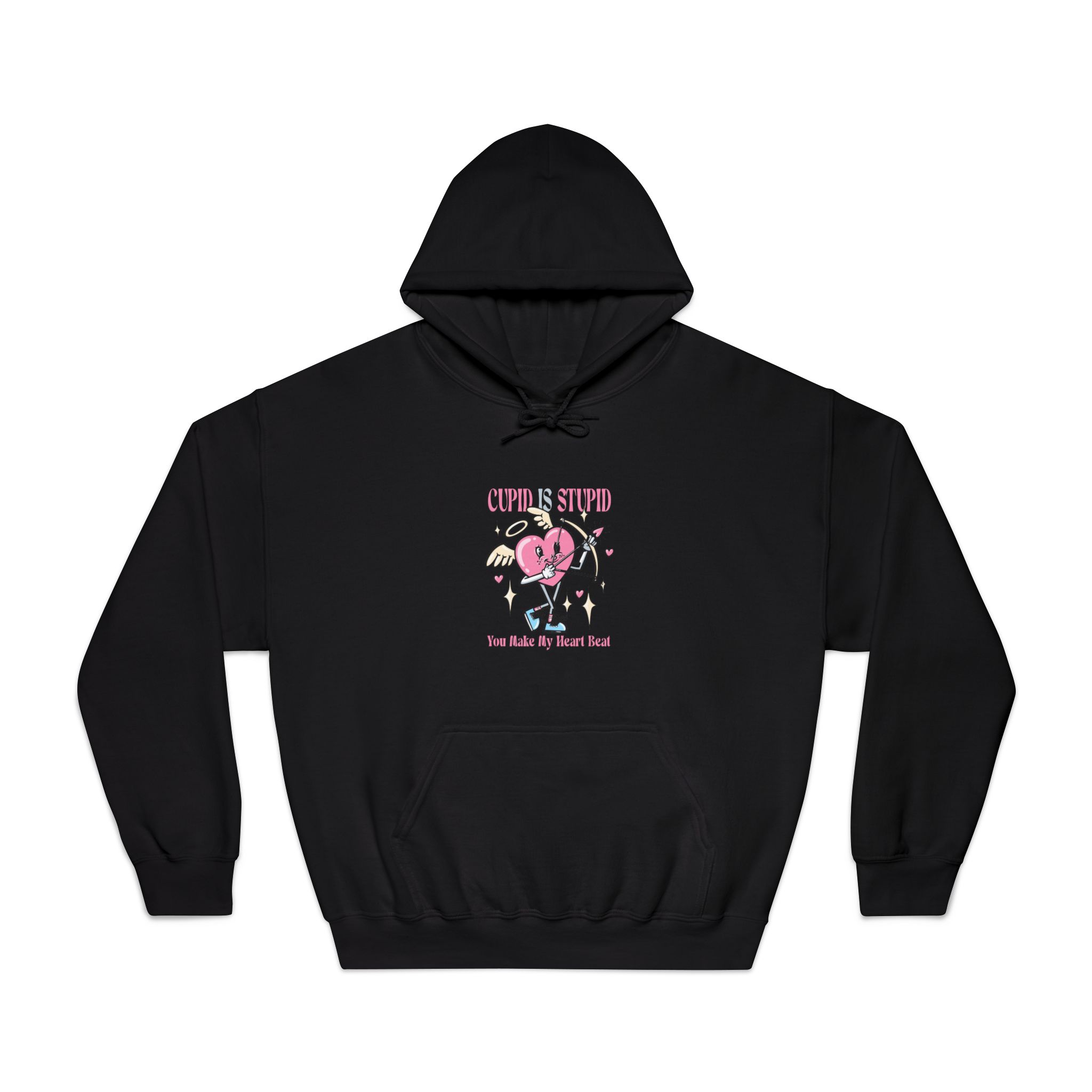 Love Cupid Holding Bow Tshirt Design Unisex Dryblend Hooded Sweatshirt - Image 9