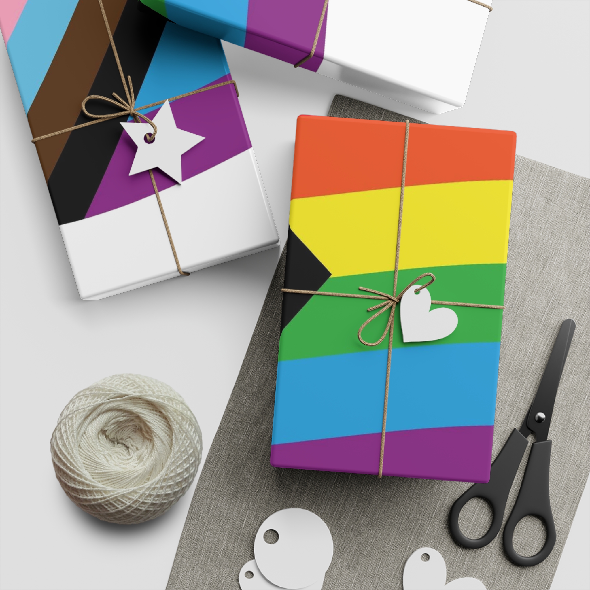 Vector Flat Cartoon New Lgbt Lgbtq Rainbow Flag Gift Wrapping Paper Sheets 1pc - Image 5