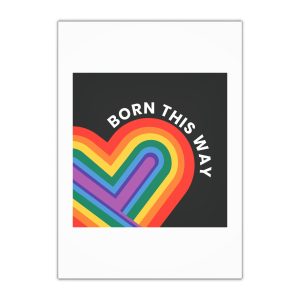 Rainbow Heart Template Lgbtq Pride Month With Born This Way Text Gift Wrapping Paper Sheets 1pc