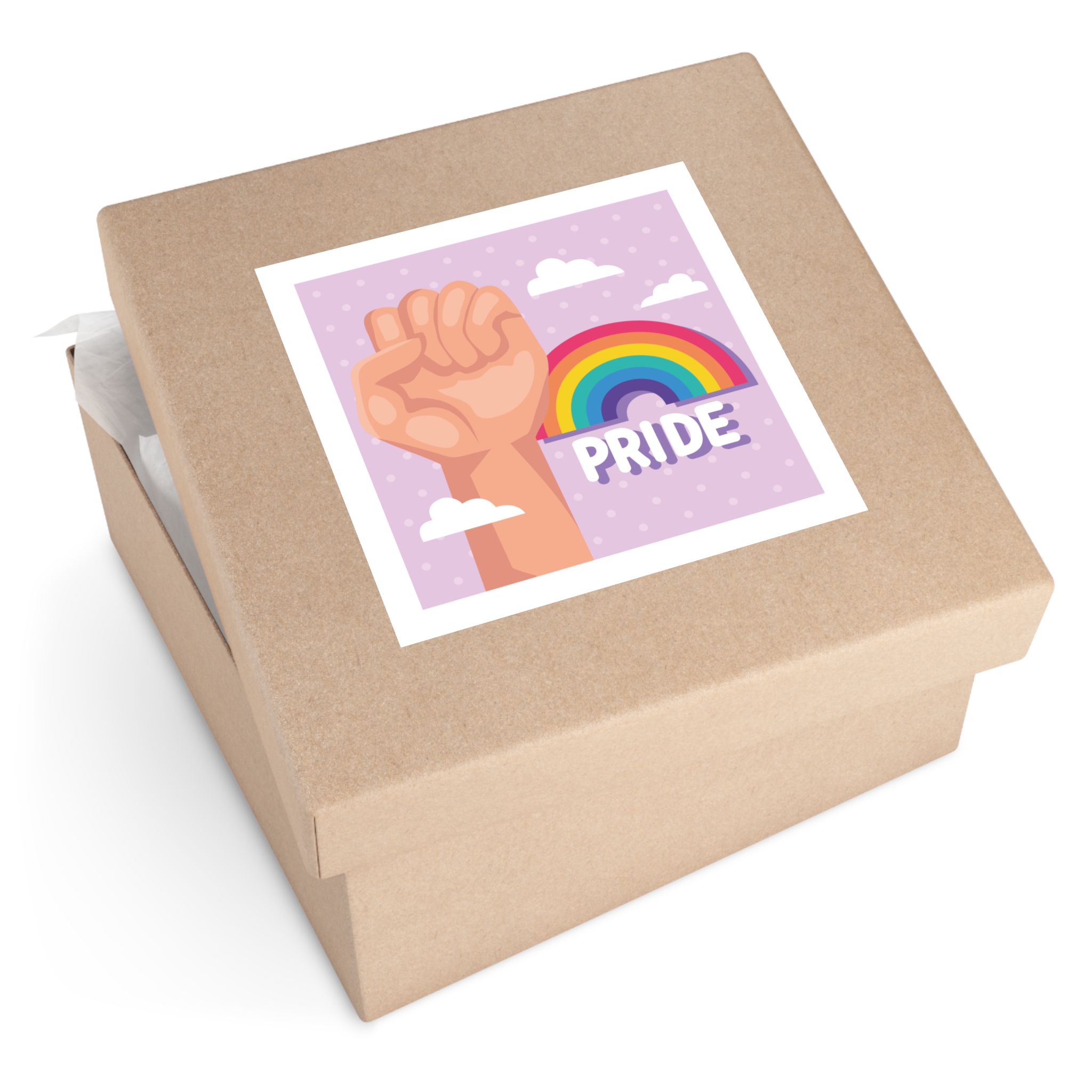 Pride Lettering With Rainbow Card Laminate Stickers Square - Image 63