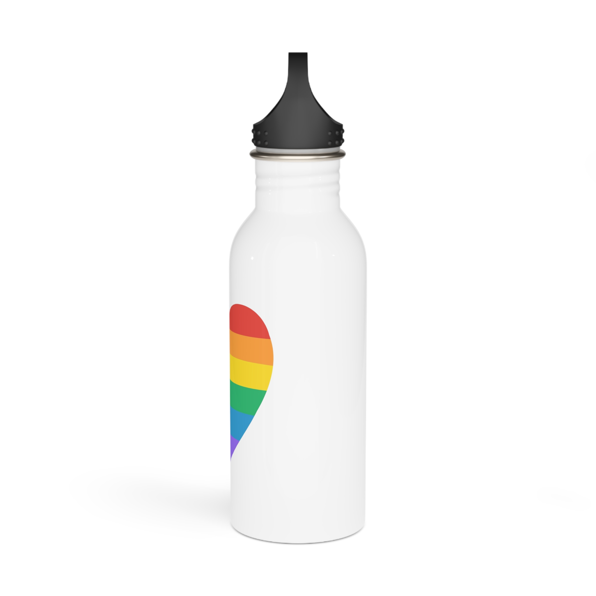 Rainbow Pride Heart Lgbtq Pride Month Celebration Stainless Steel Water Bottle - Image 4