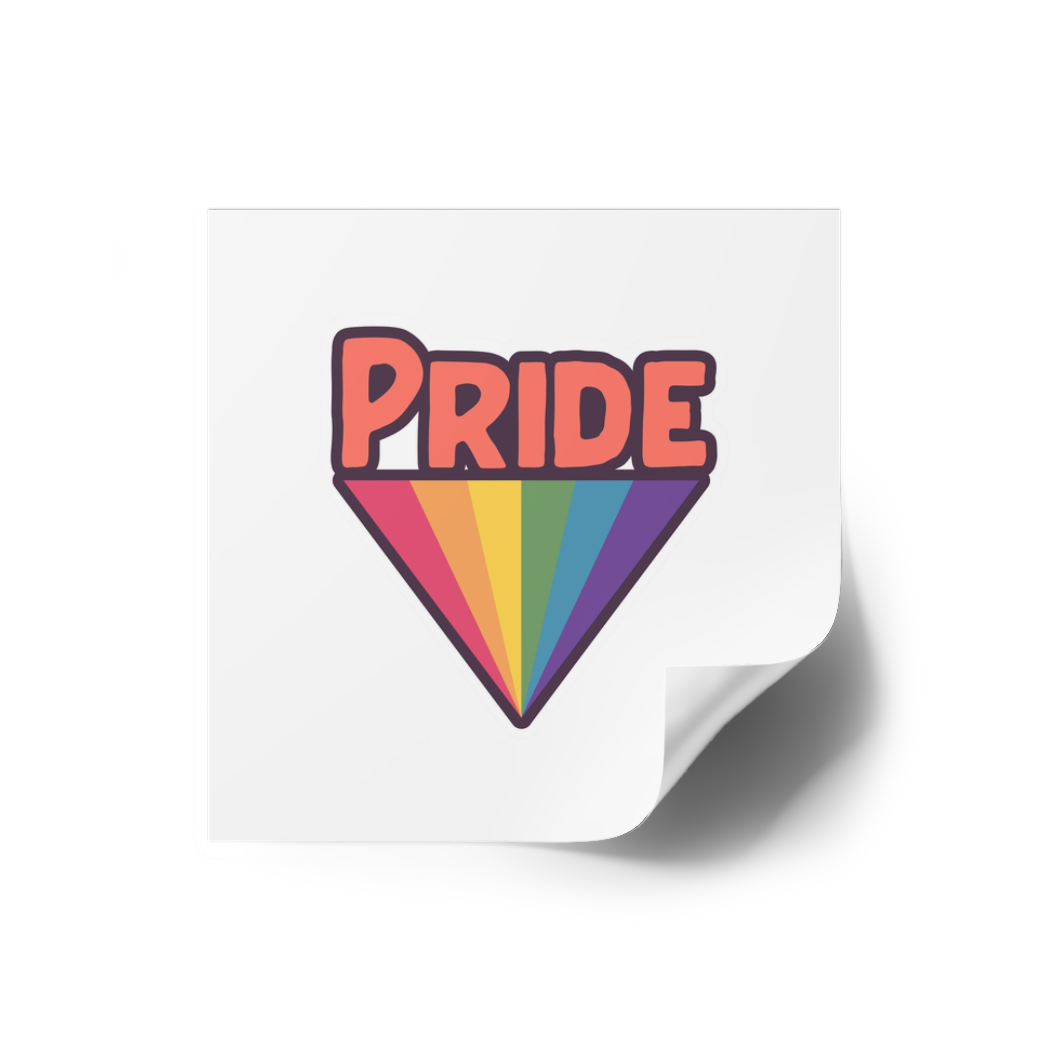 Pride With Rainbow Laminate Stickers Square - Image 66