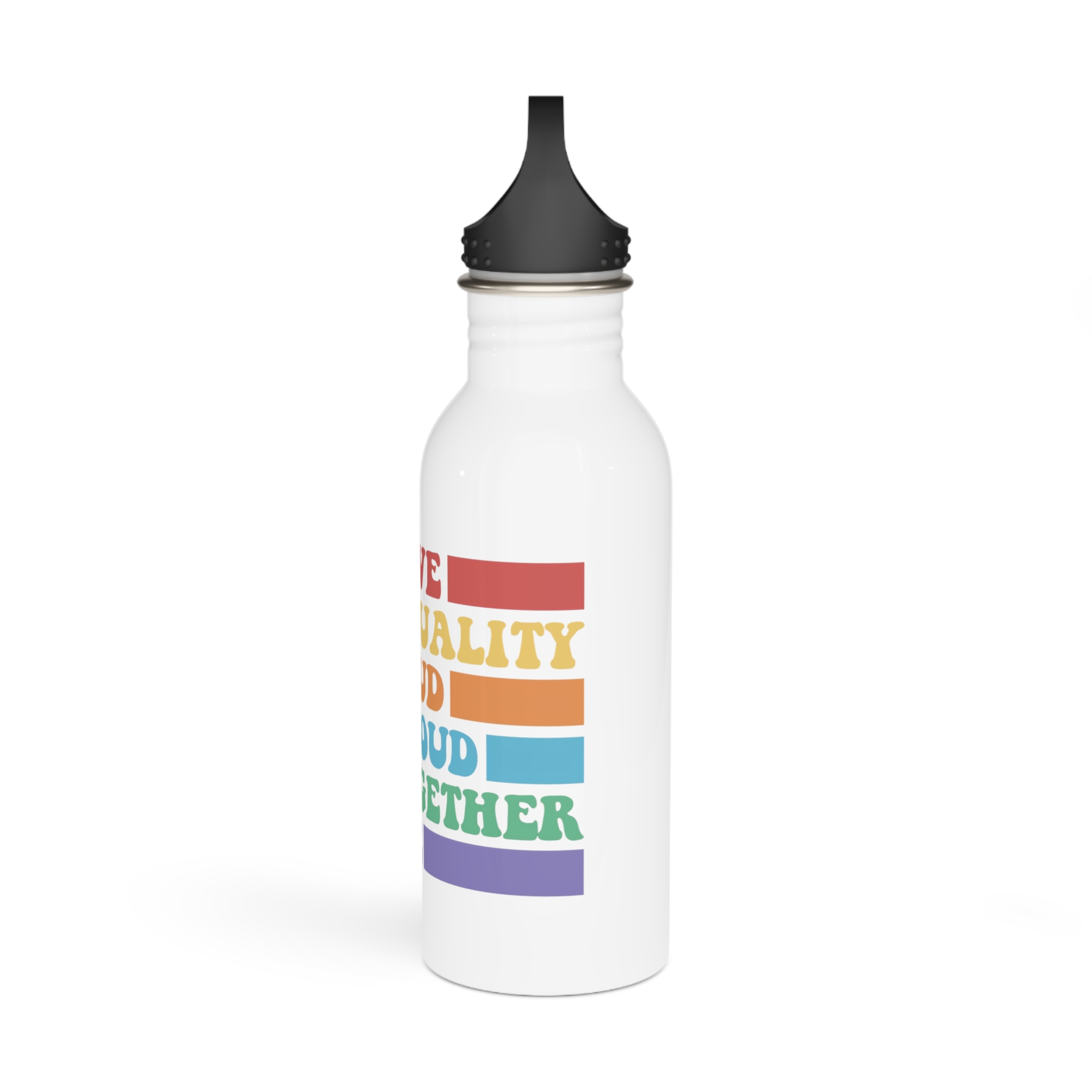 Pride Lgbt Gay Typography T Shirt Design Stainless Steel Water Bottle - Image 4