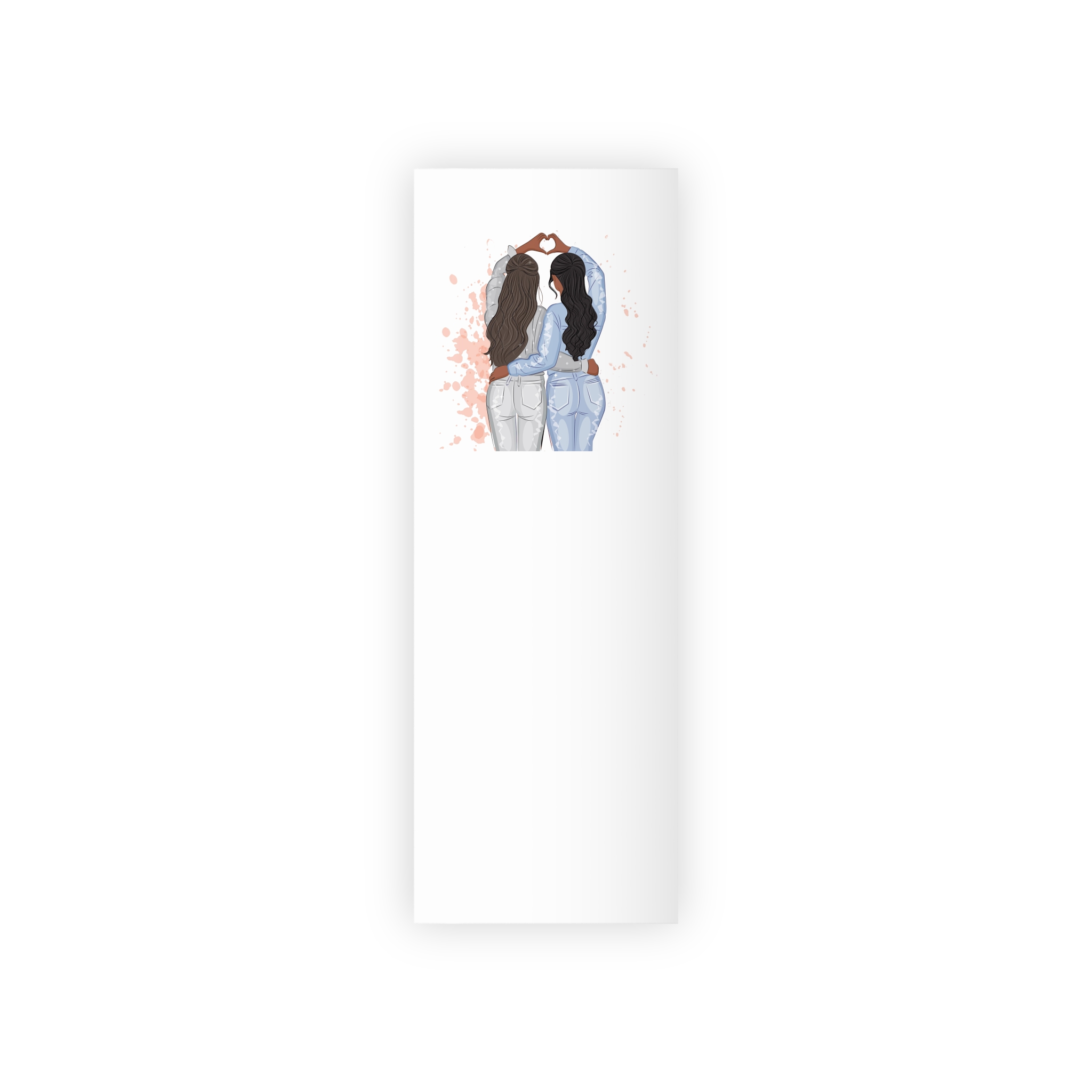 Two Girls Friends Sister Friends With Long Hair Hugging Friendship Day Print Valentine Vector Gift Wrapping Paper Rolls 1pc - Image 5