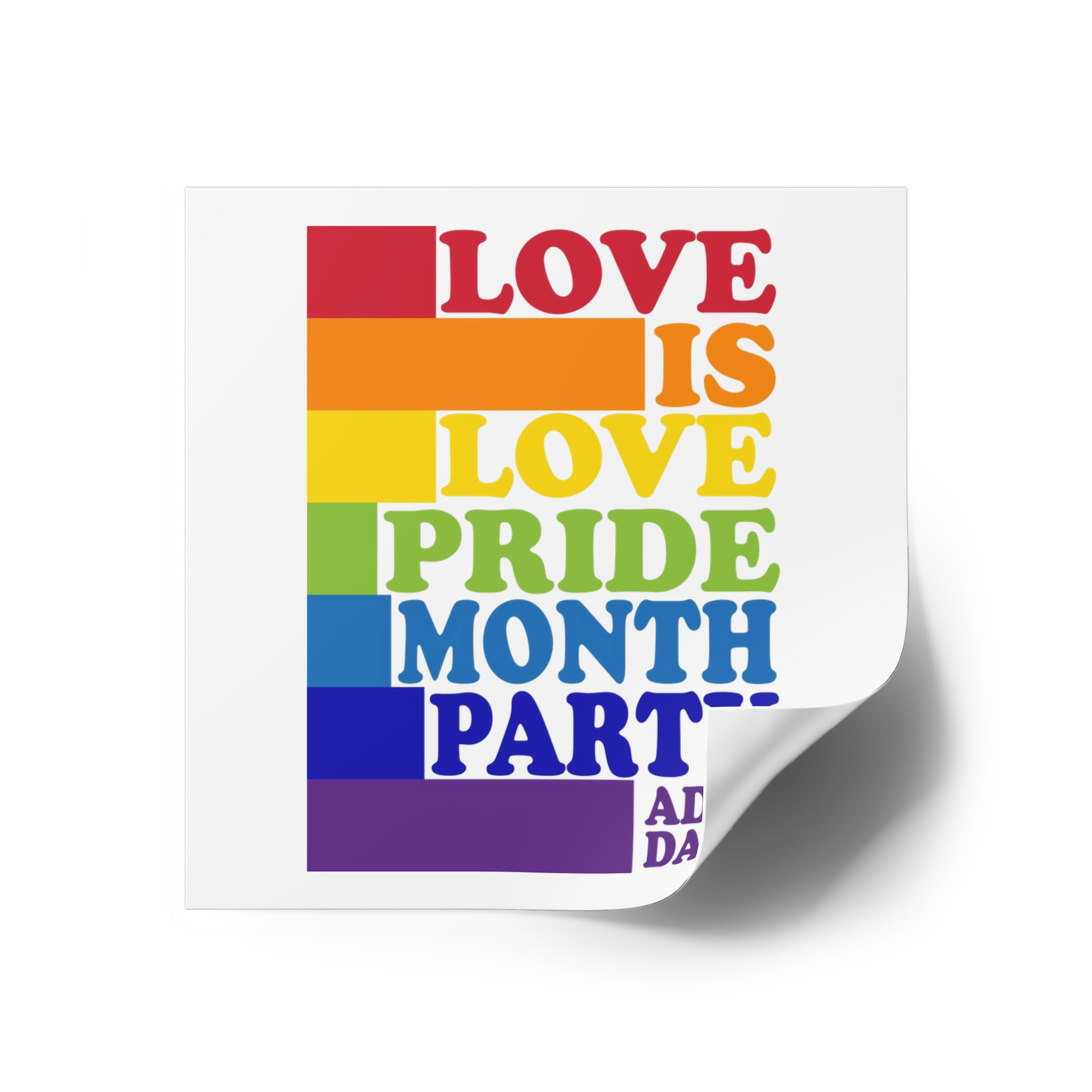 Love Is Love Pride Month Party Poster Flyer Social Media Post Design Laminate Stickers Square - Image 18