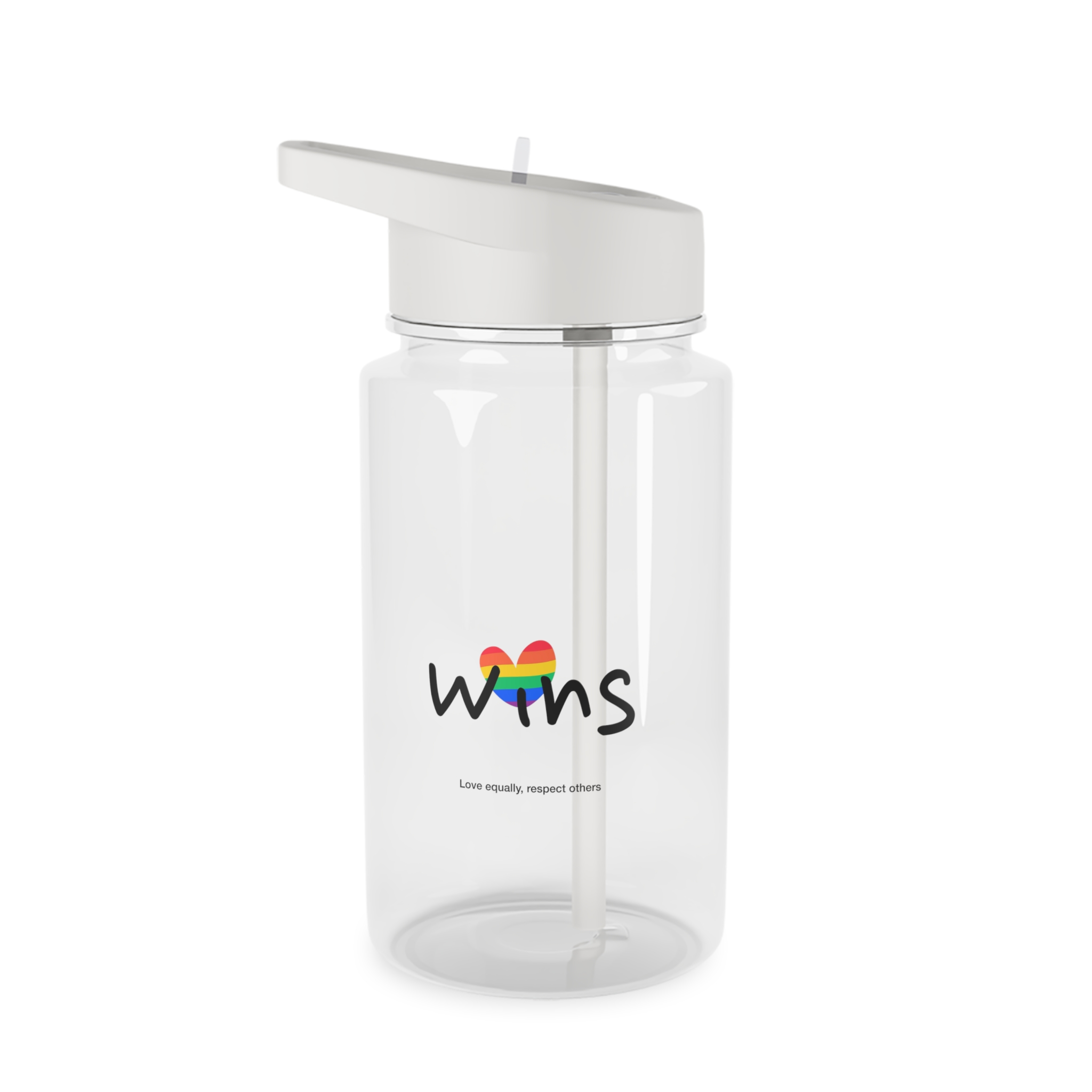 Love Letter Pride Rainbow Lettering Text Writing Pattern Freedom Love Heart Homo Colors Flag Parade (2) Tritan Water Bottle