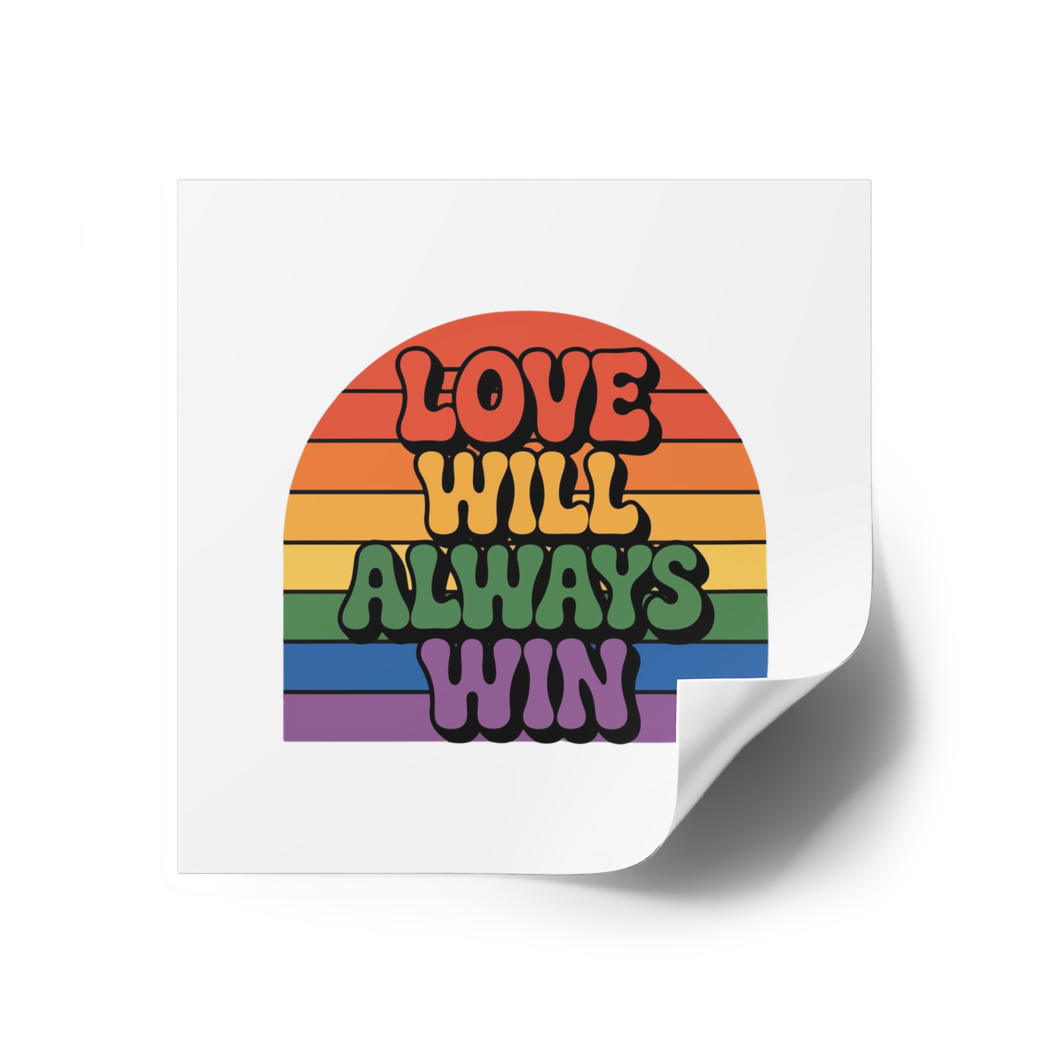 Love Will Always Win Pride Celebration Laminate Stickers Square - Image 26