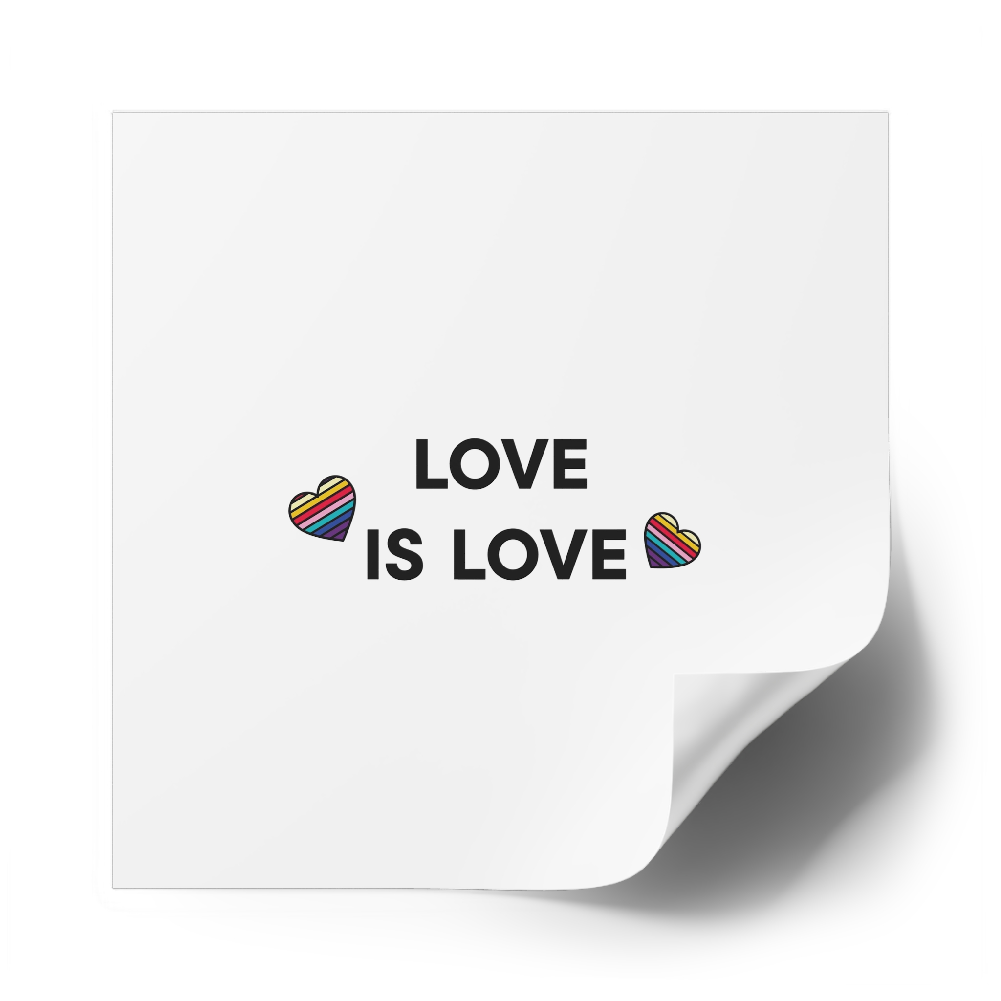 Love Is Love With Rainbow Hearts Laminate Stickers Square - Image 50