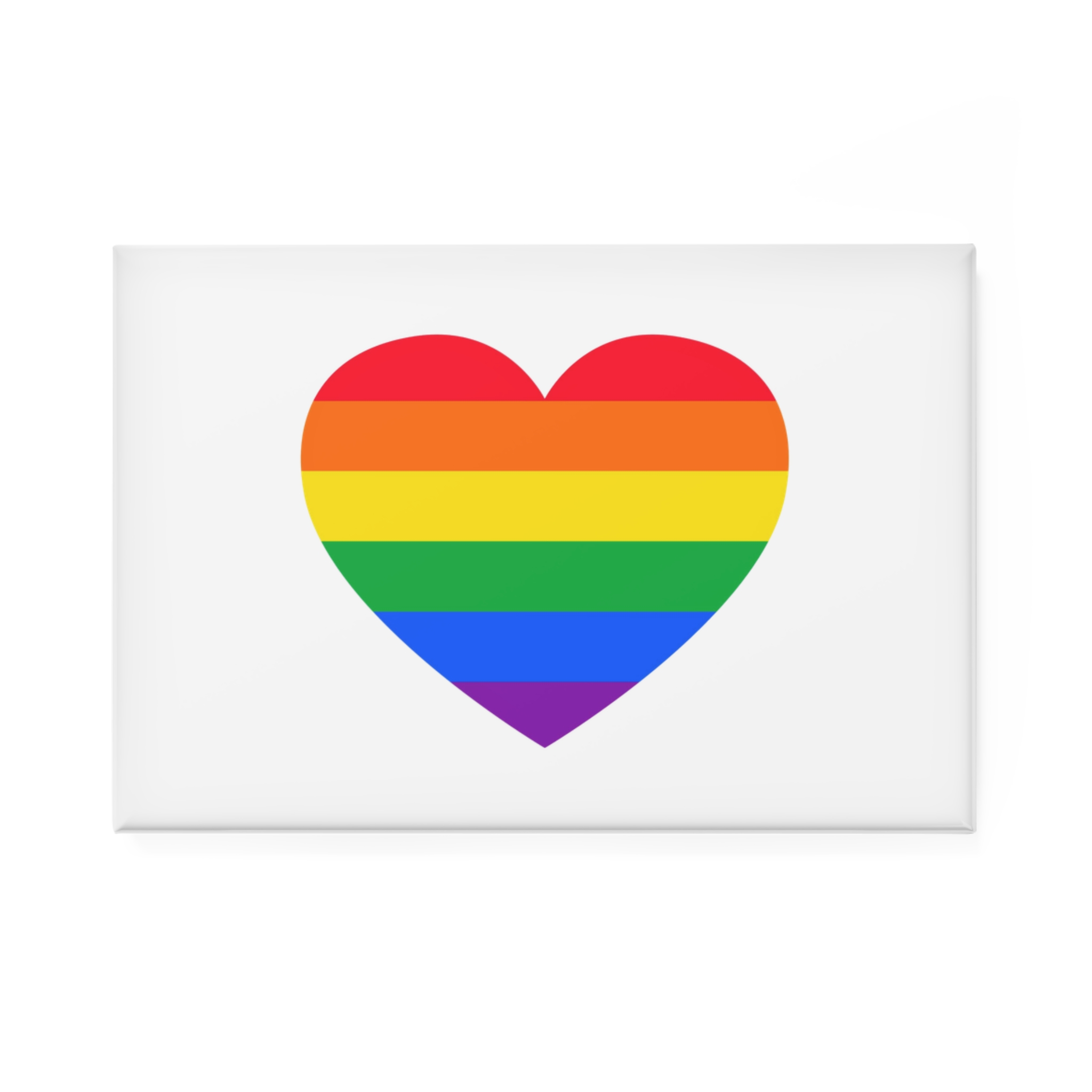 Gay Pride Flat Heart Shape Button Magnet Rectangle 1 And 10 Pcs