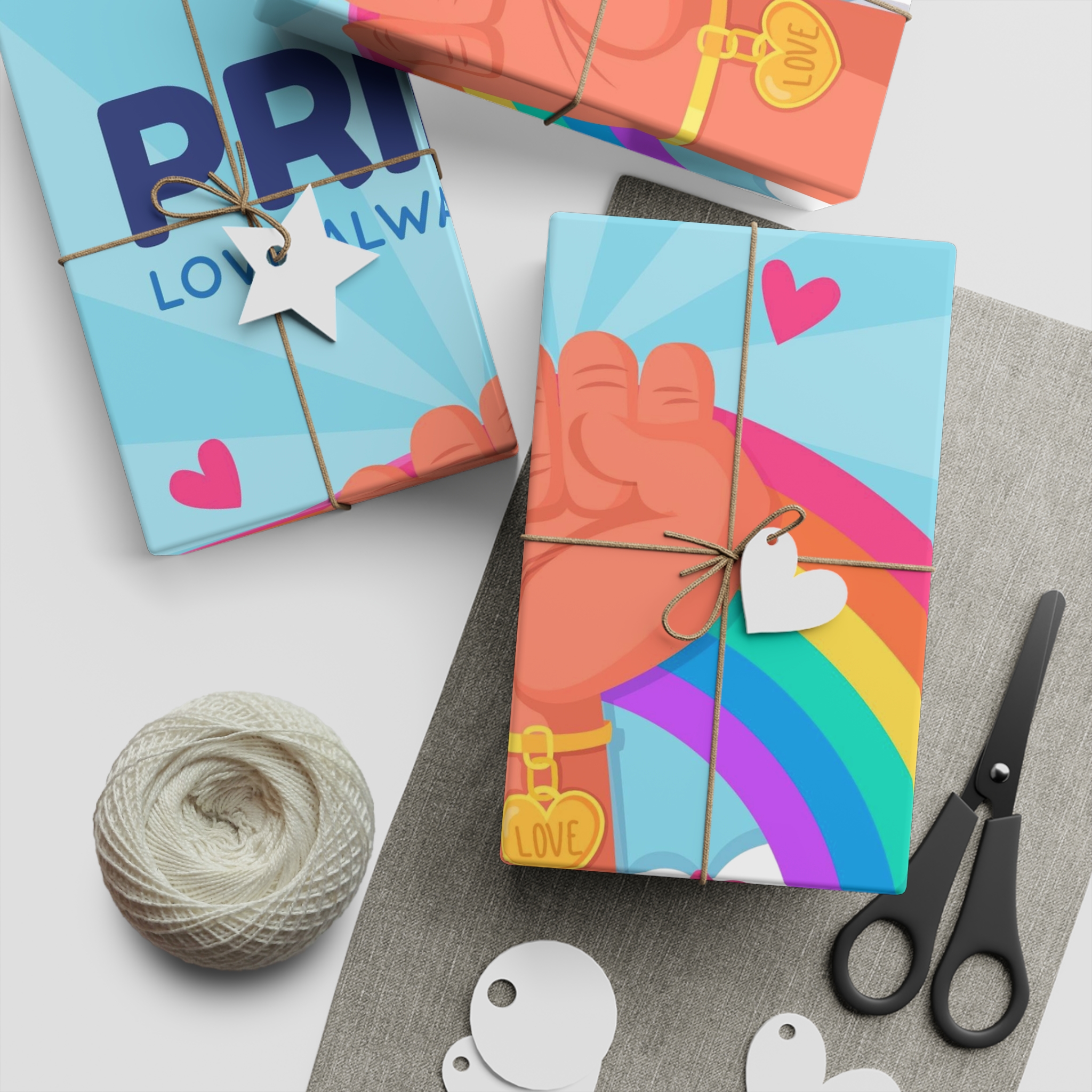 Pride Day Concept Gift Wrapping Paper Sheets 1pc - Image 2