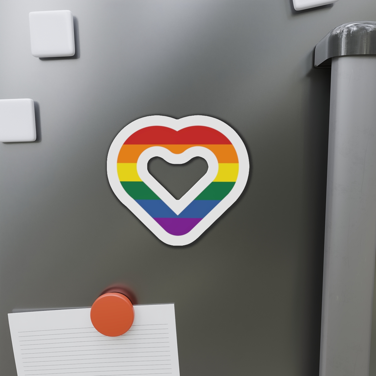 Pride Flag Heart Shape Icon Isolated White Background Lgbt Love Modern Sign Vector Illustration Die Cut Magnets - Image 14