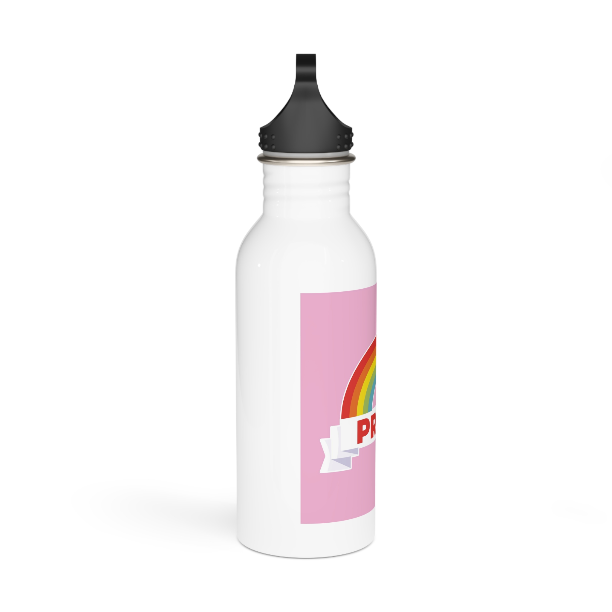 Flat Lgbt Pride Month Logo Template Stainless Steel Water Bottle - Image 2